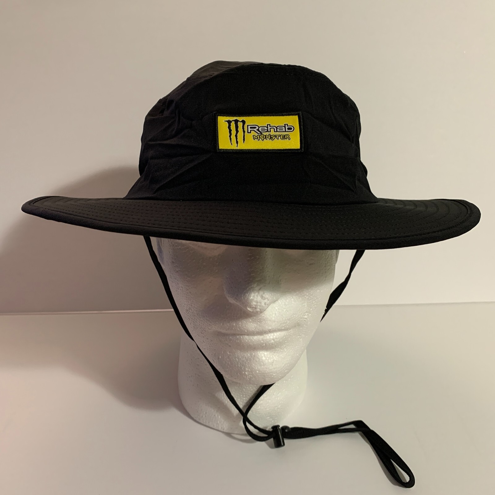 Monster Energy Drink Boonie Sun Hat Rehab Adjustable Drawstring Wide Brim OSFM