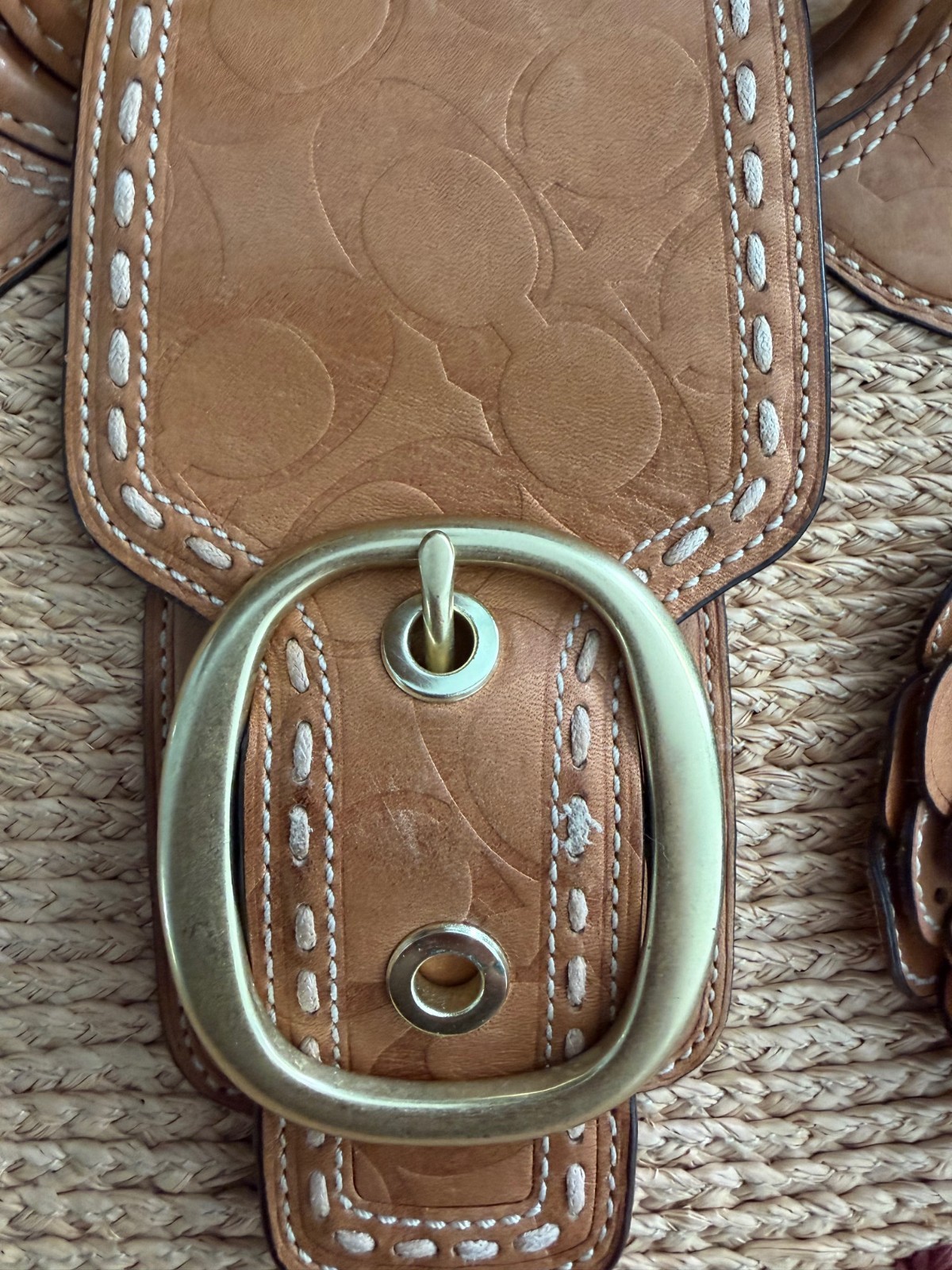 Coach Bleeker Straw Flower Basket Tote Bag Y2K F13373 (Ships from US)