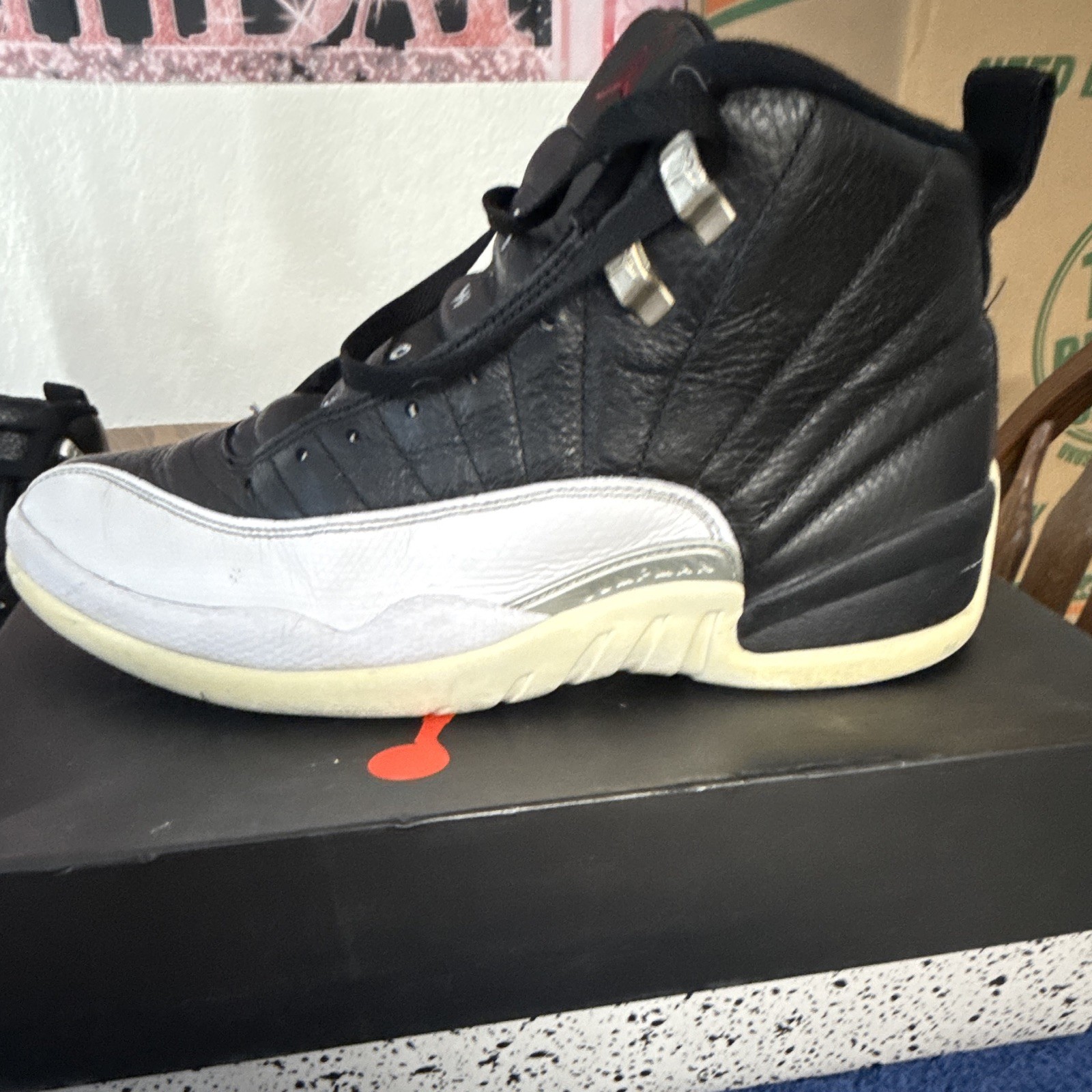 Jordan Air Jordan 12 Retro Playoff Men’s Black/White High Top Lace-Up Sneaker