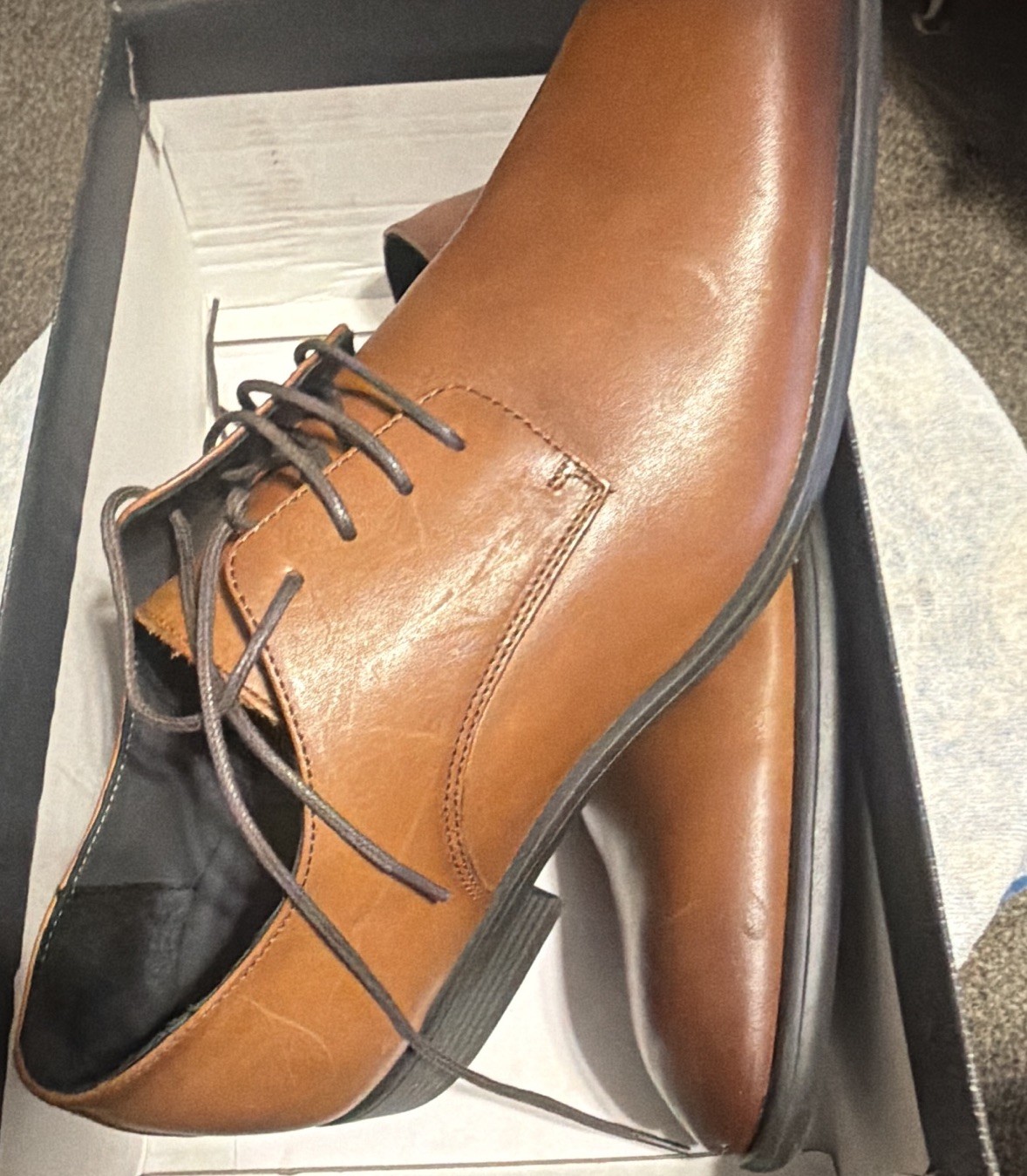 Bostonian Men’s Brown Leather Lace-Up Derby Oxford Dress Shoes US 13M MSDAX