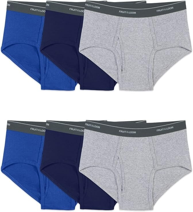 MENS 6PK Fruit of the Loom® Color BRIEFS UNDERWEAR Big Men 2X 3X 4X 5X