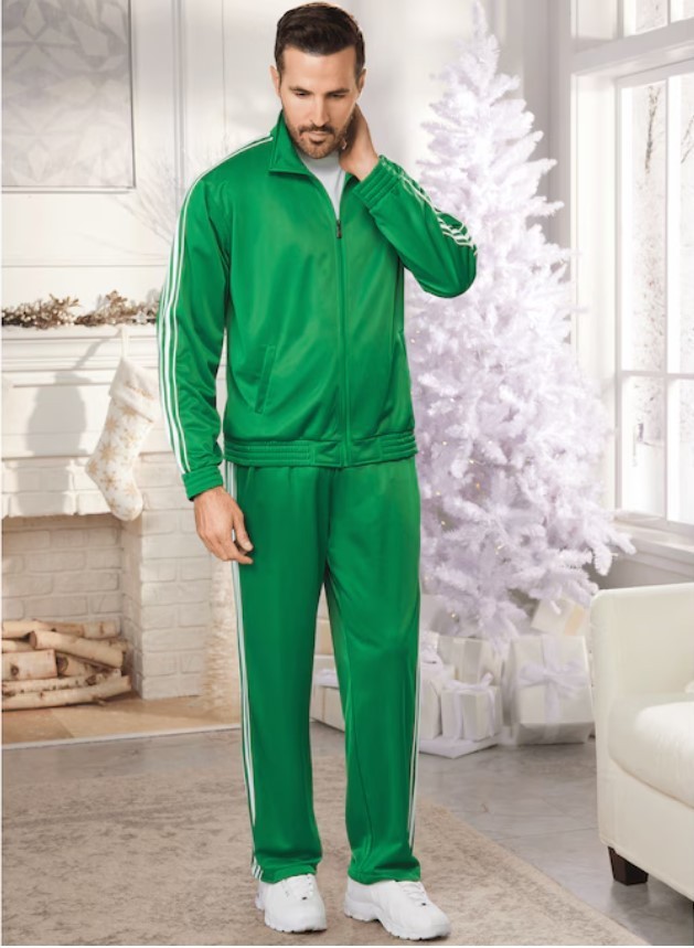Men’s XXXL Midnight Velvet Green Casual 2-Piece Active Set w Side Stripe Accents
