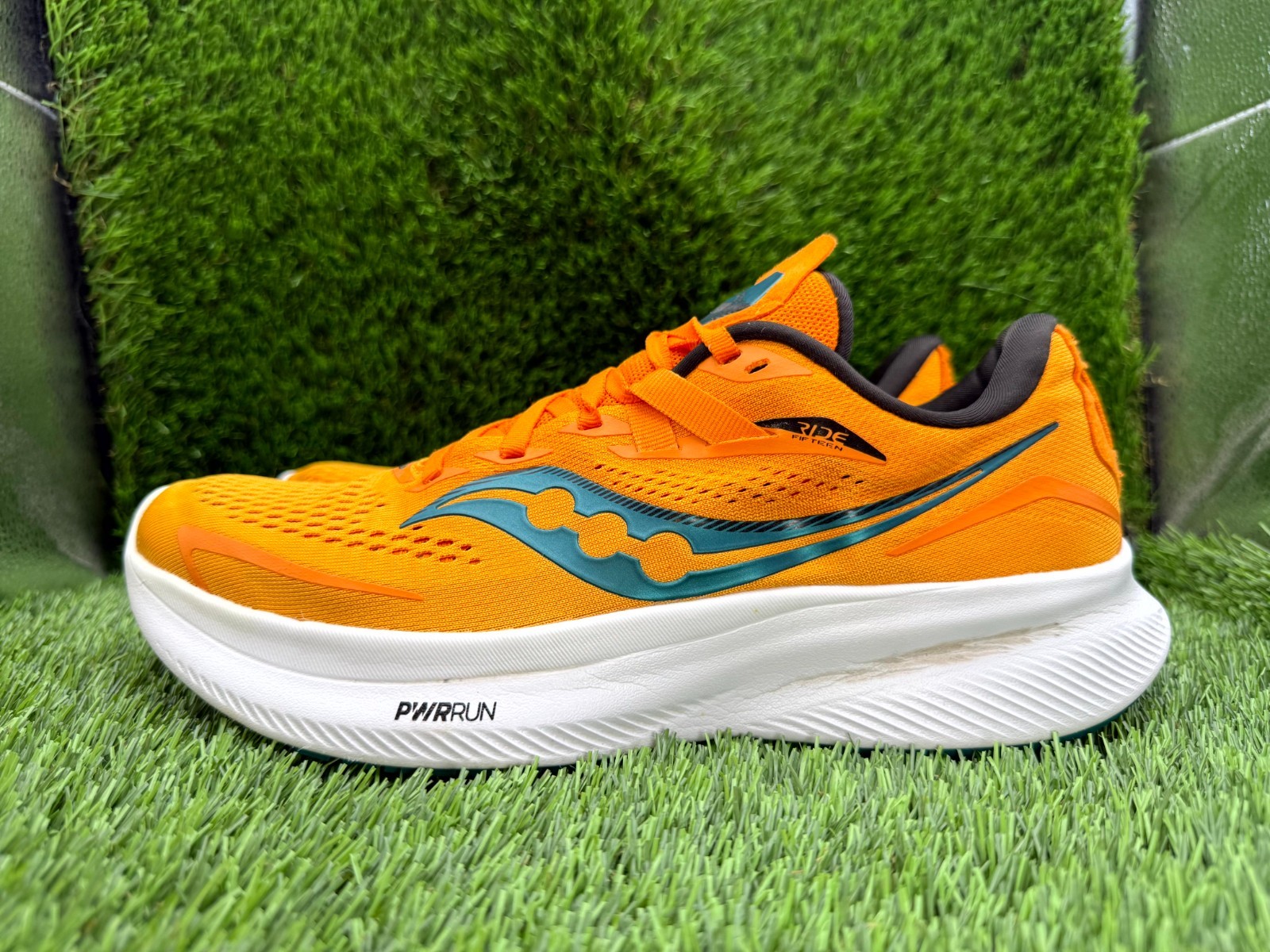 Saucony Ride 15 S20729-30 Athletic Sneaker Men’s 8.5 Orange Mesh Sports Training