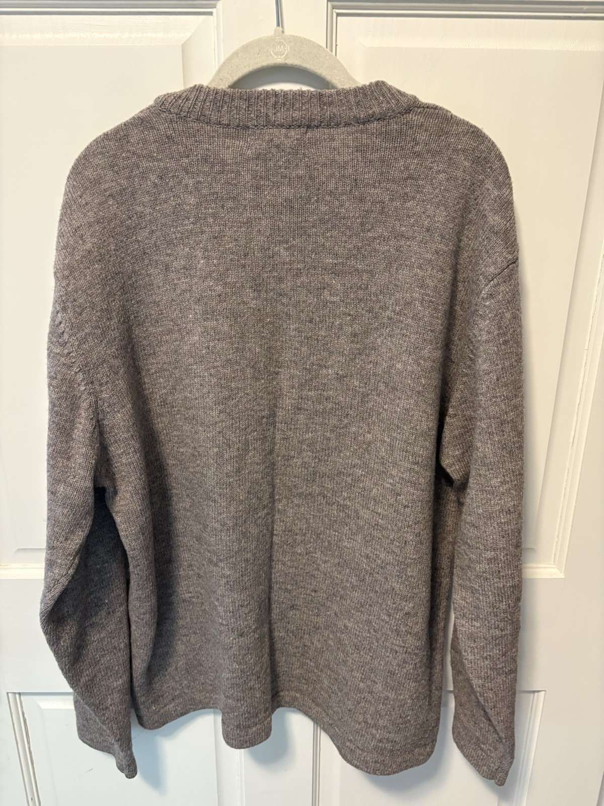 Woolrich Ash Heather Tan 100% Wool Crewneck Pullover Men’s Sweater Size L Large