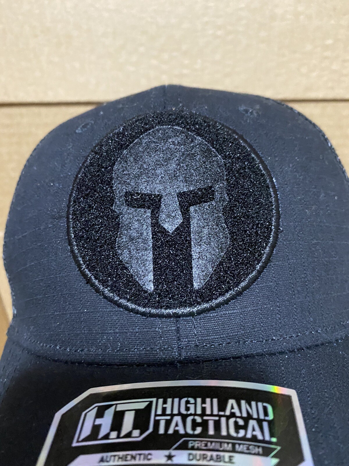 Highland Tactical Hat Black With Spartan Logo Black