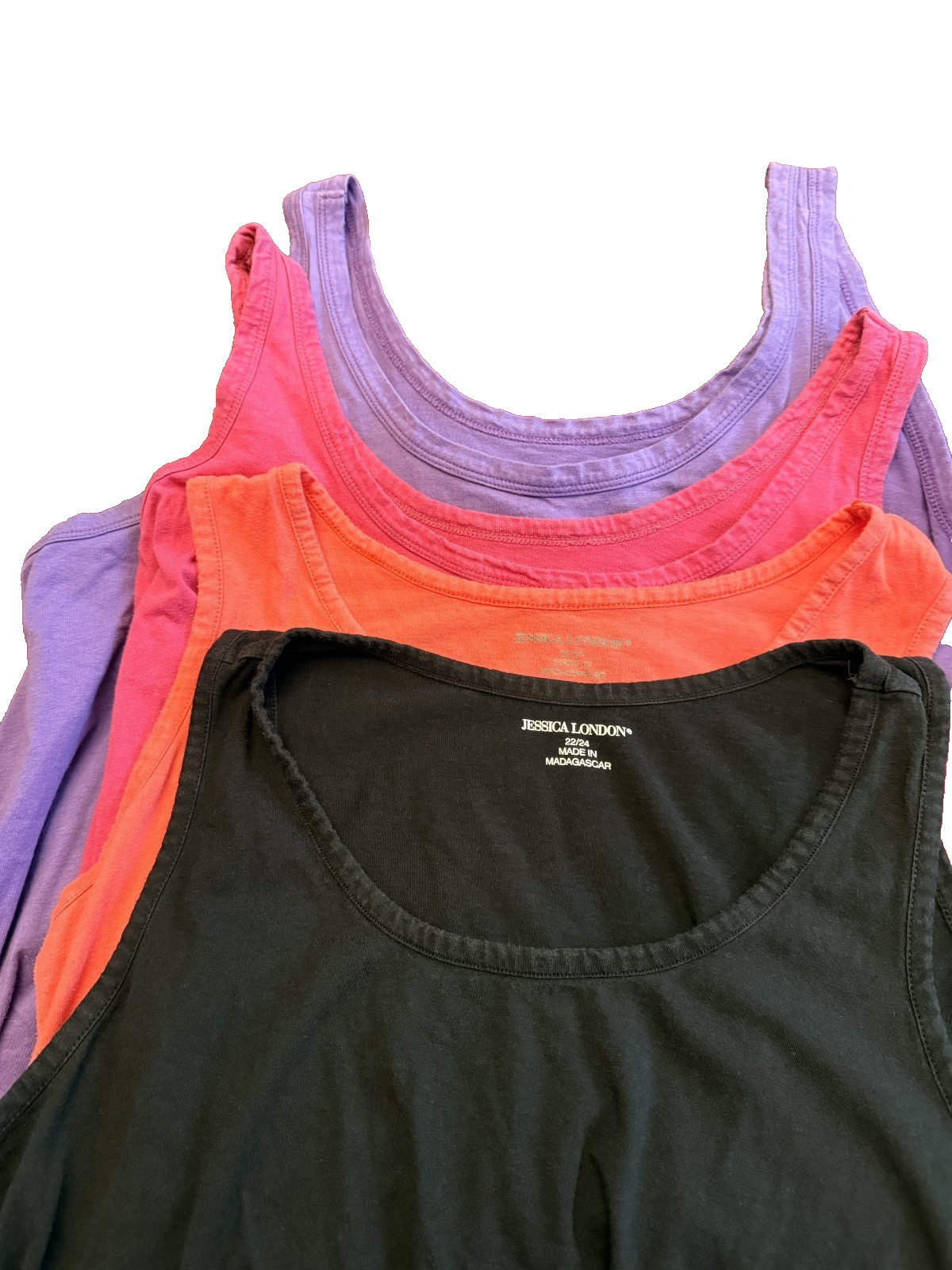 Lot of four Jessica London cotton swing tanks 22 24 1X pink p
