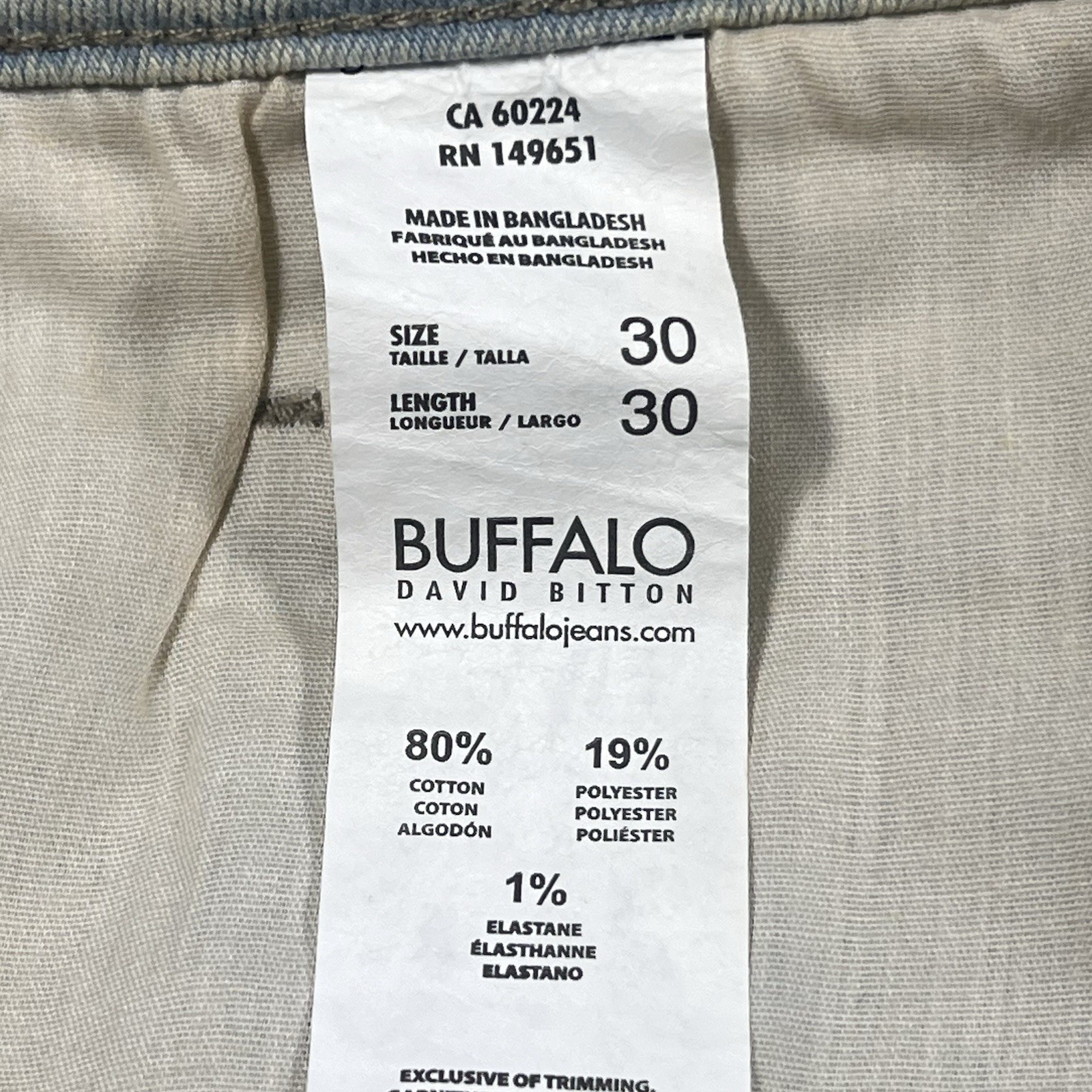Buffalo David Bitton Driven Jeans Men’s 30×30 Relaxed Straight Dirty Blasted NWT