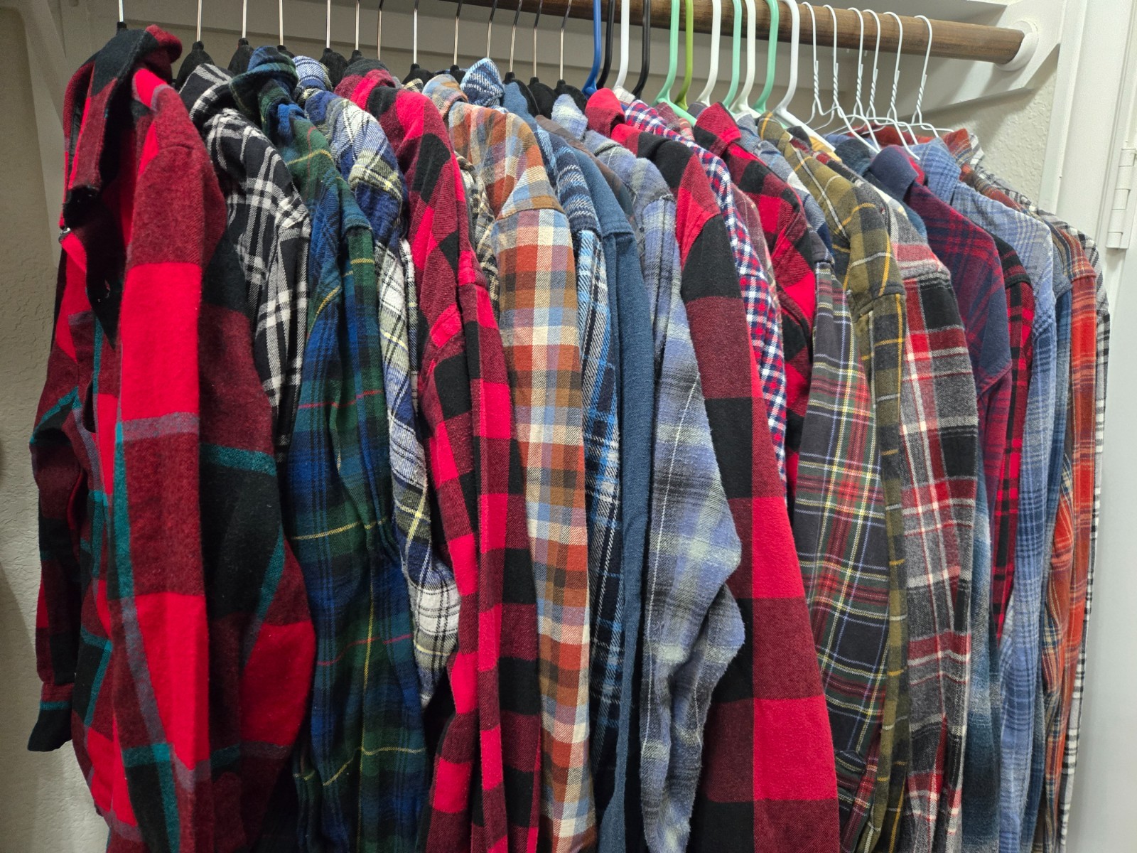5 LOT Flannel Work Shirt Mens Outdoor Thermal Durable Multicolor Bulk Deal