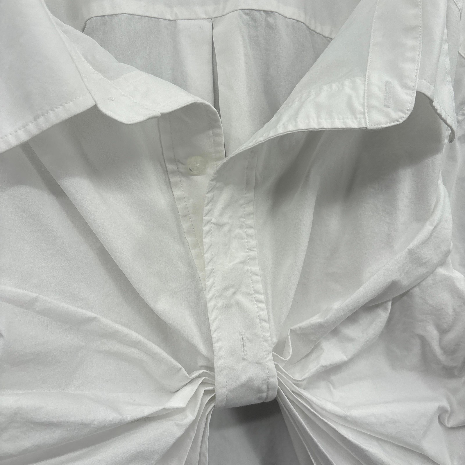 Alexander Wang Shirt Womens XS White Twist Front Button Up Top Long Sleeve