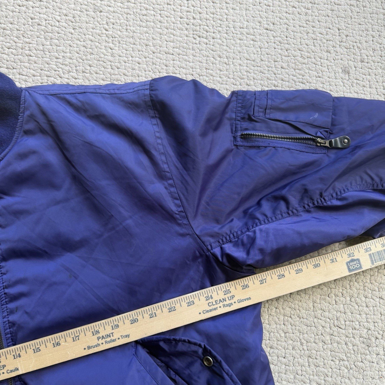 Vintage Navy Faded Reversible Military Style Bomber Jacket