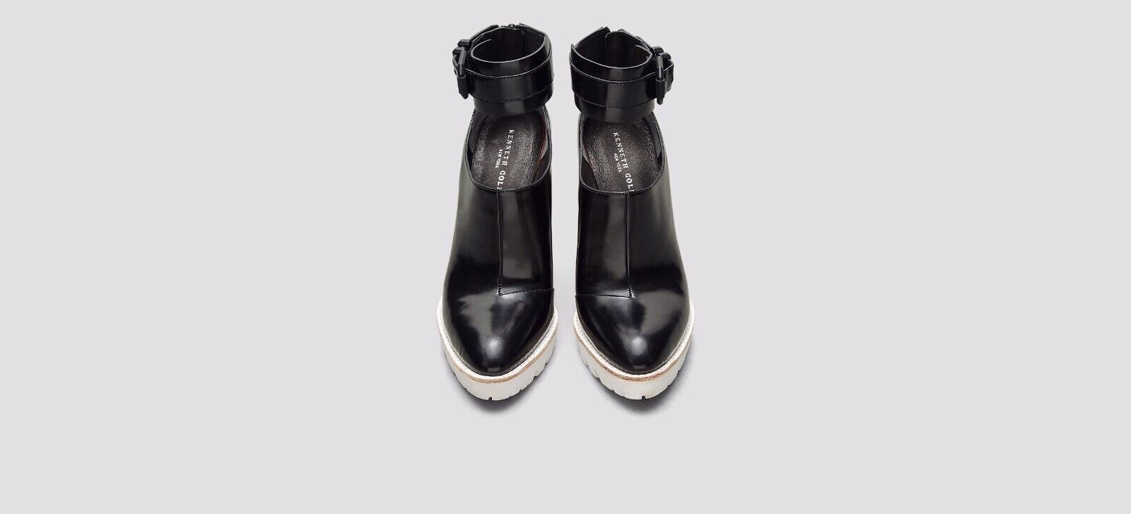 WOMEN’S OTTO POLISHED-LEATHER LUG-SOLE BOOTIE By KENNETH COLE US Size 5 (CM 21.6