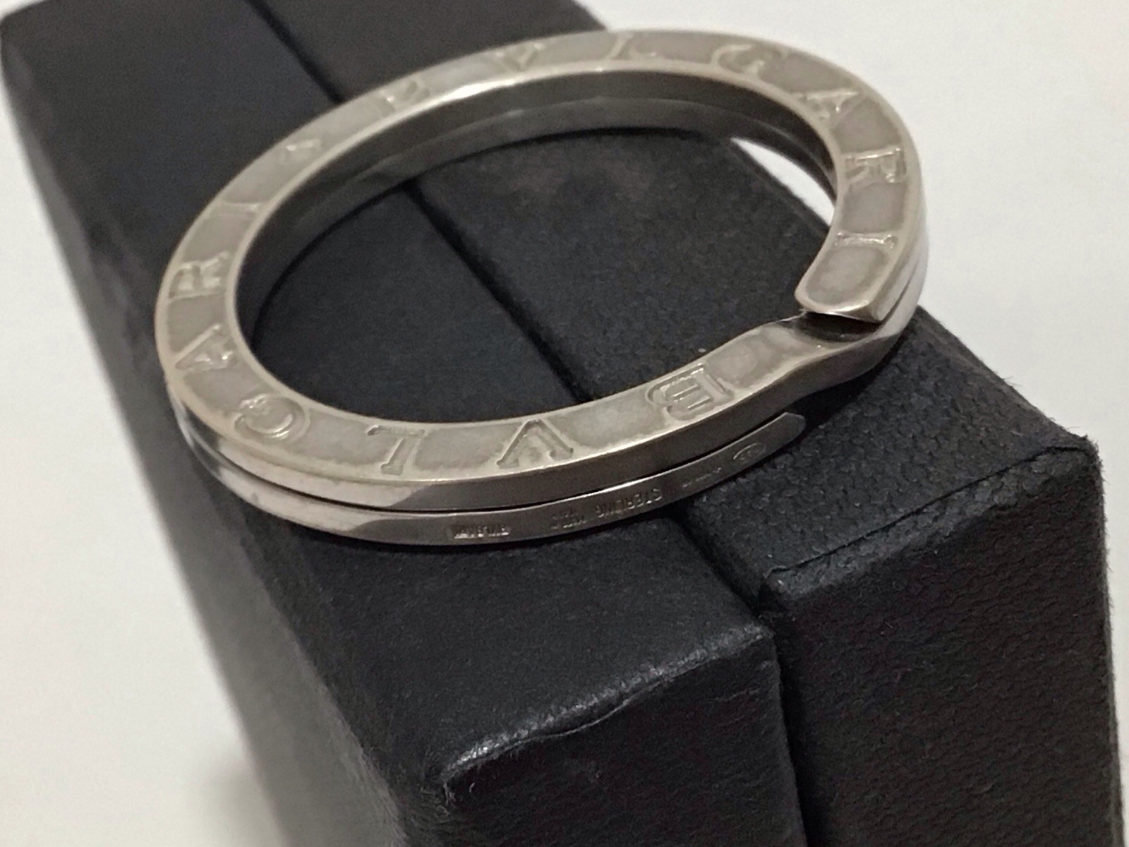 BVLGARI .925 STERLING SILVER KEY CHAIN / KEY FOB RING / BOX