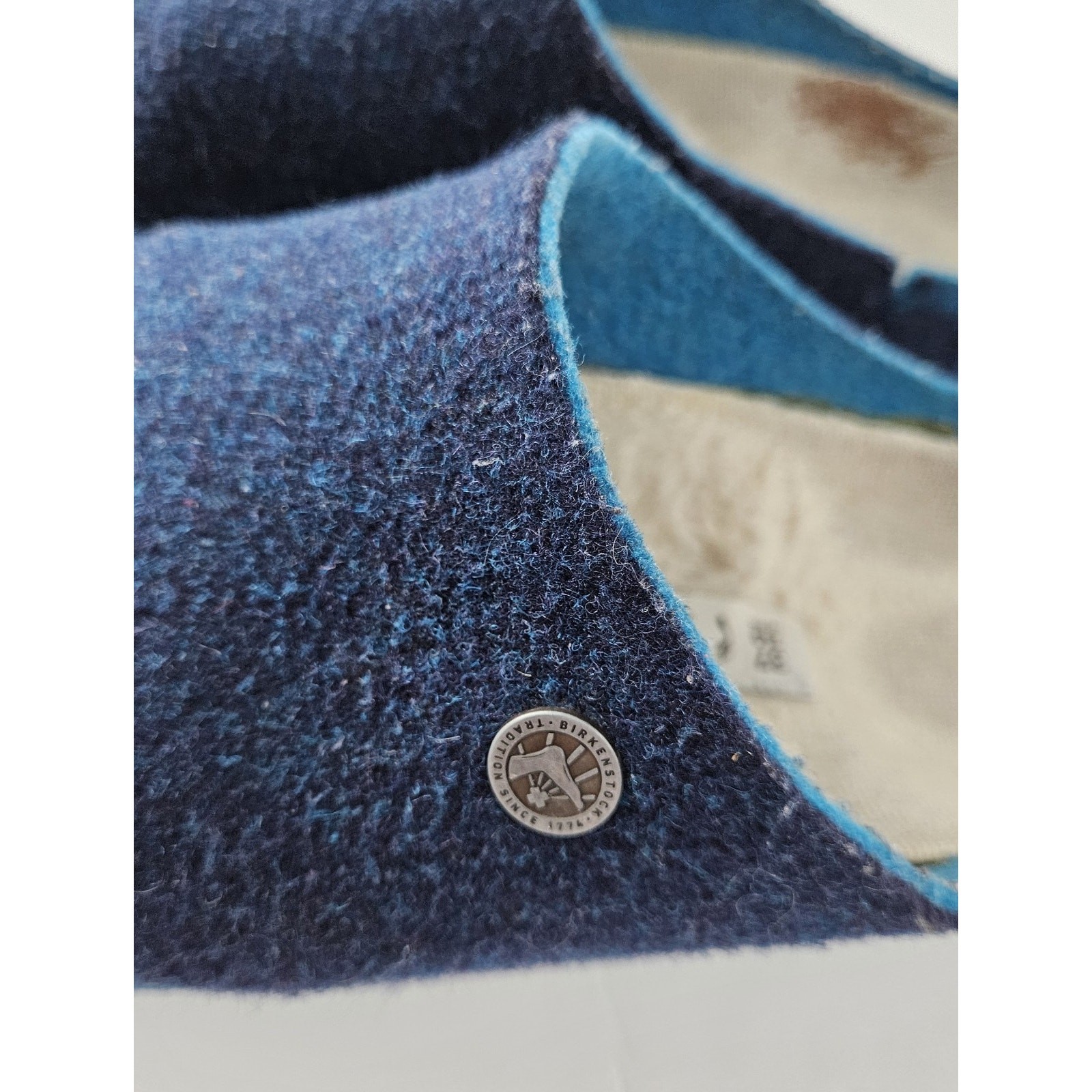 BIRKENSTOCK Kaprun Wool Felt Slip On Clogs Women’s 6 – 6.5 EU37 Happy Blue FAIR