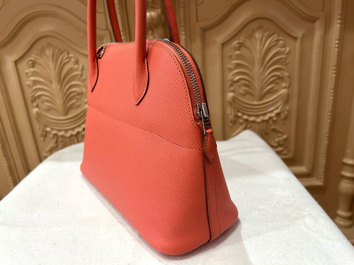Hermes Bolide 27 Handbag Shoulder Bag Epsom Leather Flamingo Pink 10.6×7.9in 99