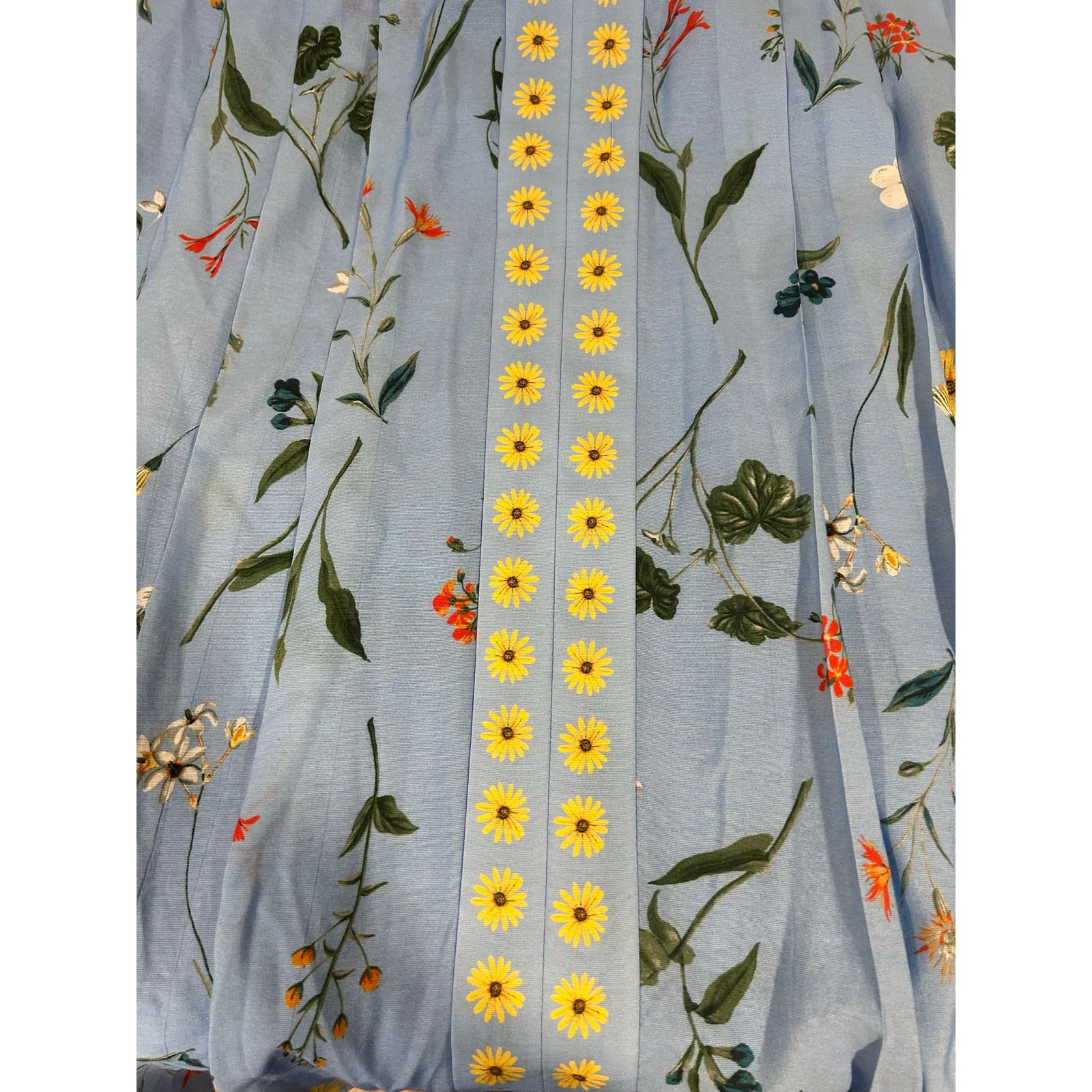 GAL MEETS GLAM Womens Blue Poplin Floral Midi Cottagecore Measures a Medium