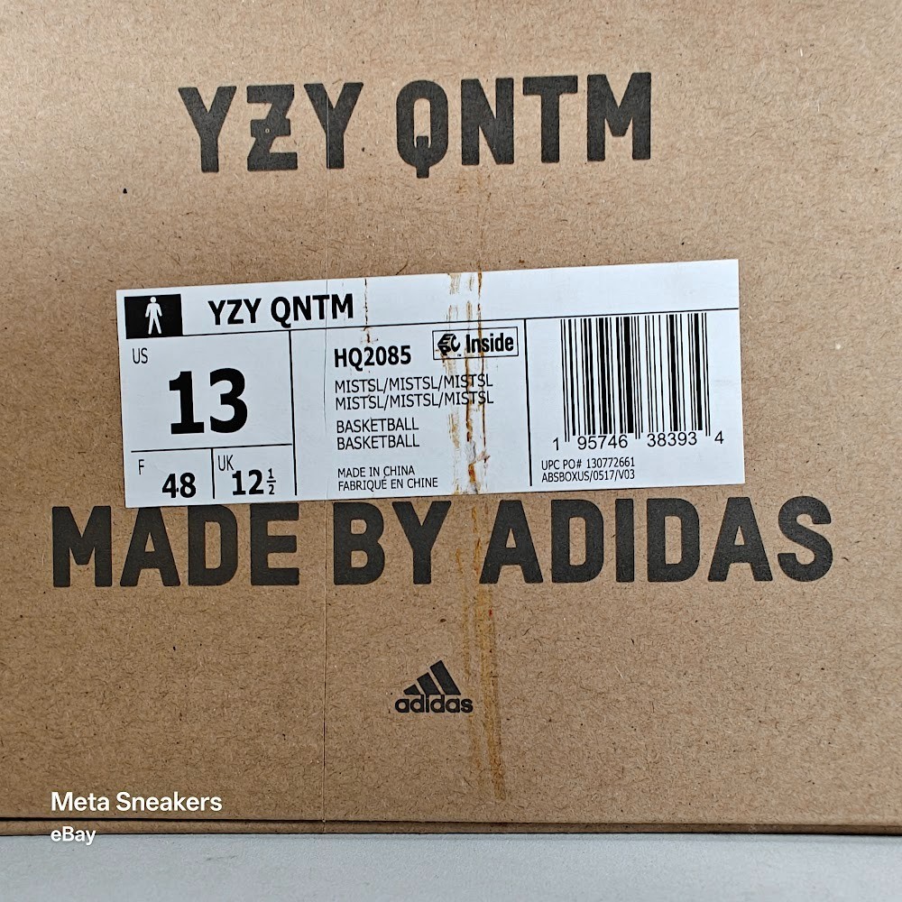 Adidas US 13 Men’s Mist Slate Beige Black Lifestyle Yeezy QNTM HQ2085 NIB