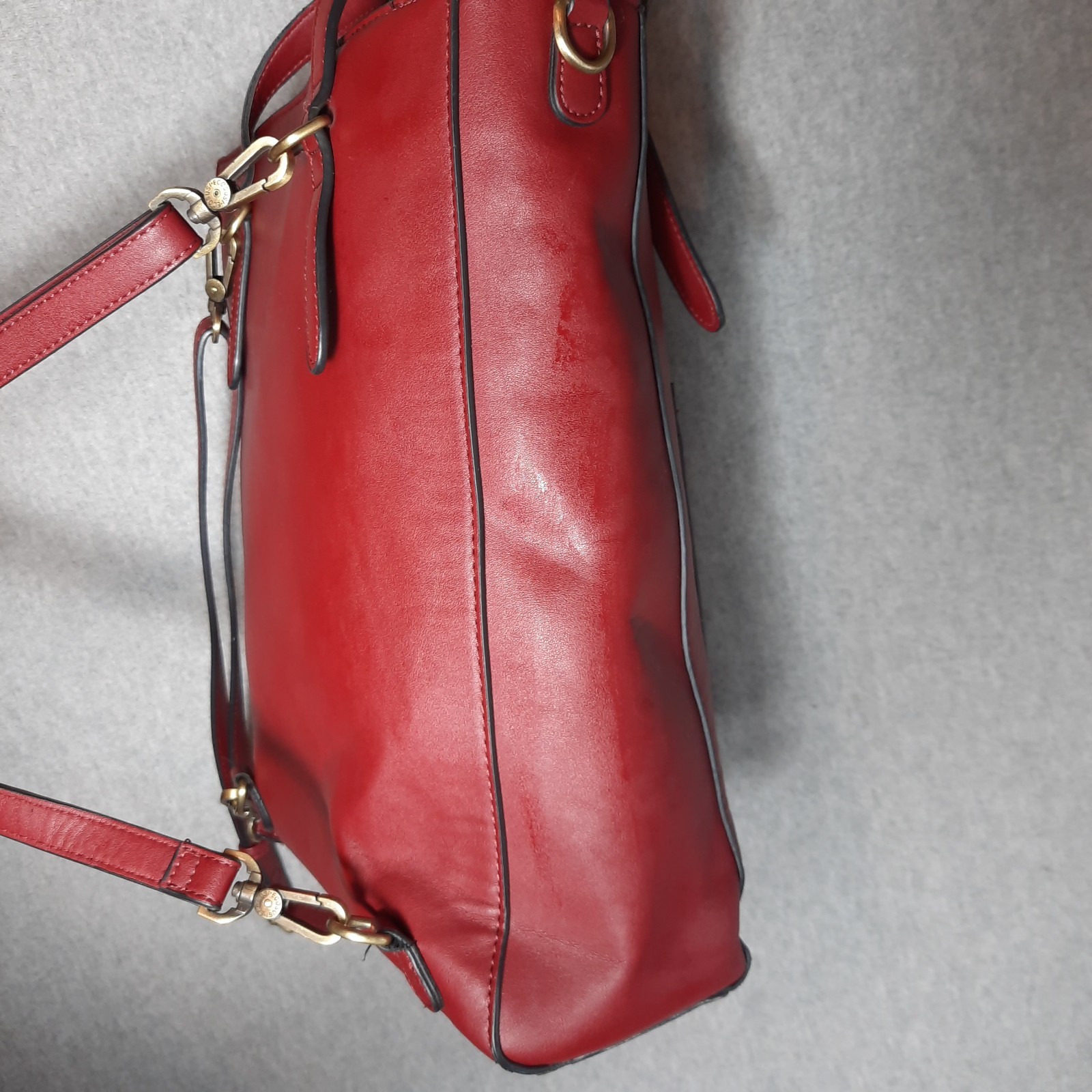 Ecosusi Designer Handbag Laptop Maroon Vegan Leather Womens Convertible Bag