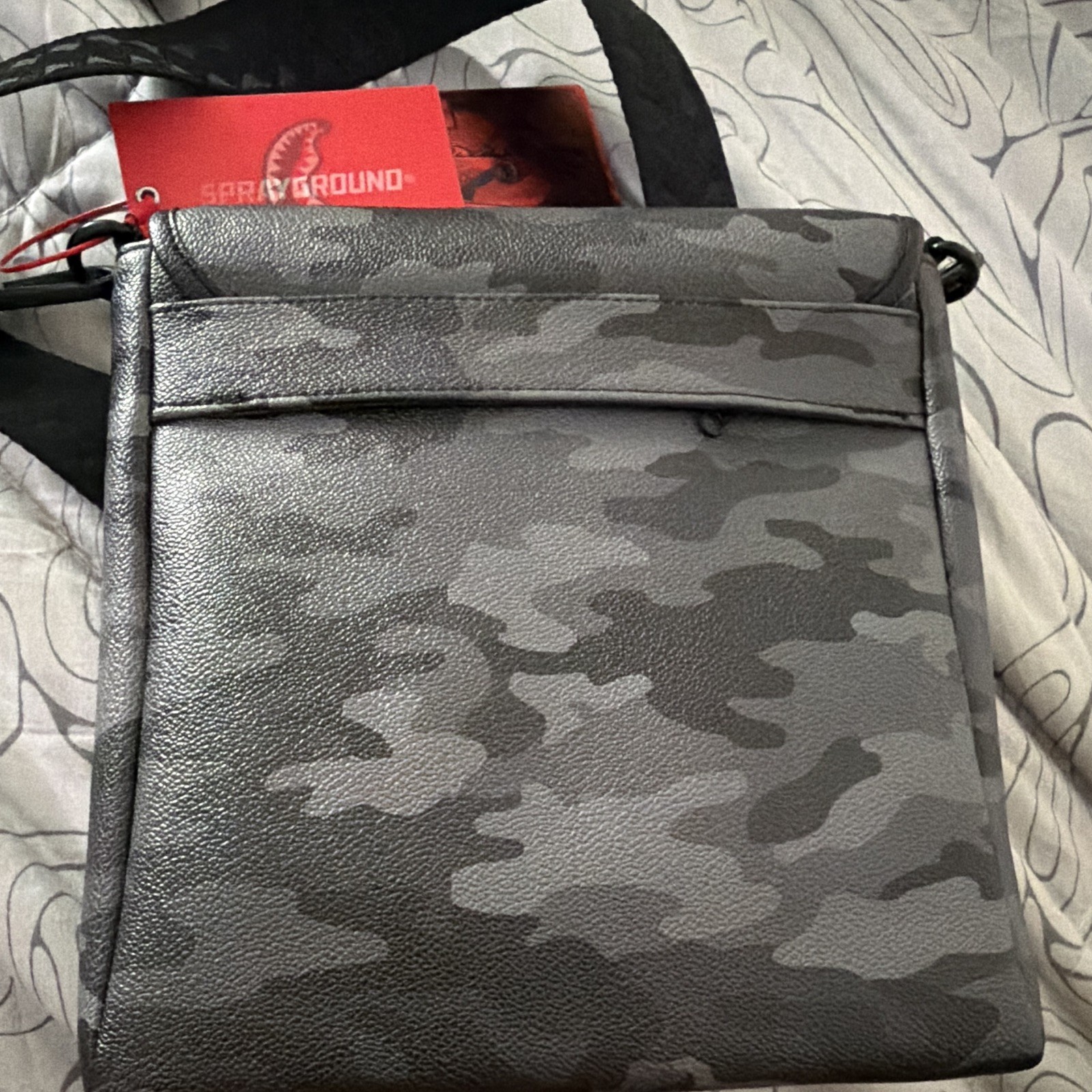 Sprayground Peanuts Snoopy Pink/Gray Camo Crossbody Bag Adjustable Strap
