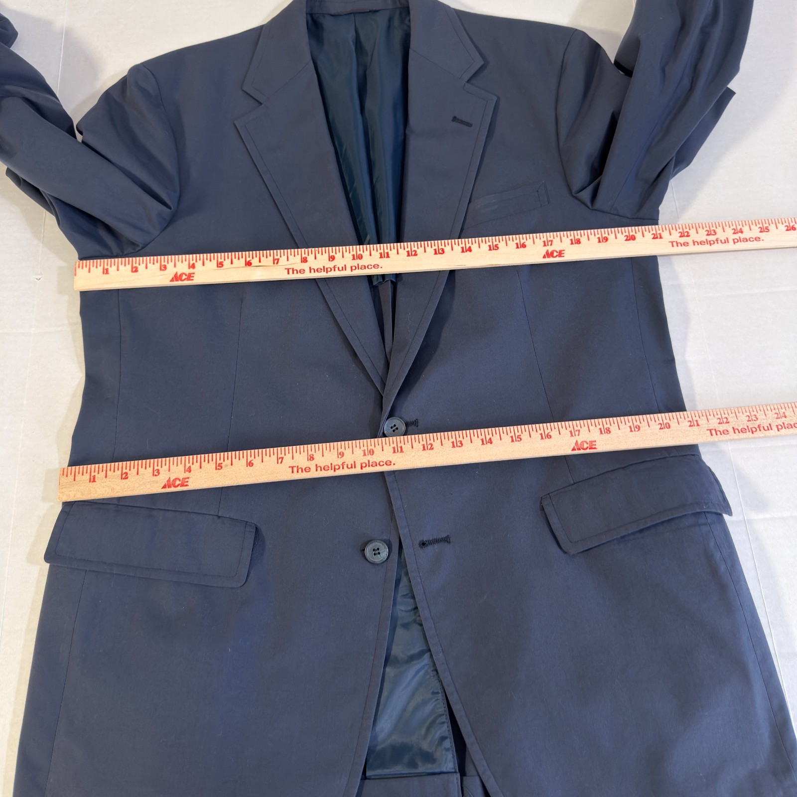 VTG Haspel Blazer Mens 40R Blue 2 Button Sport Coat USA MADE Canvas Half Lined