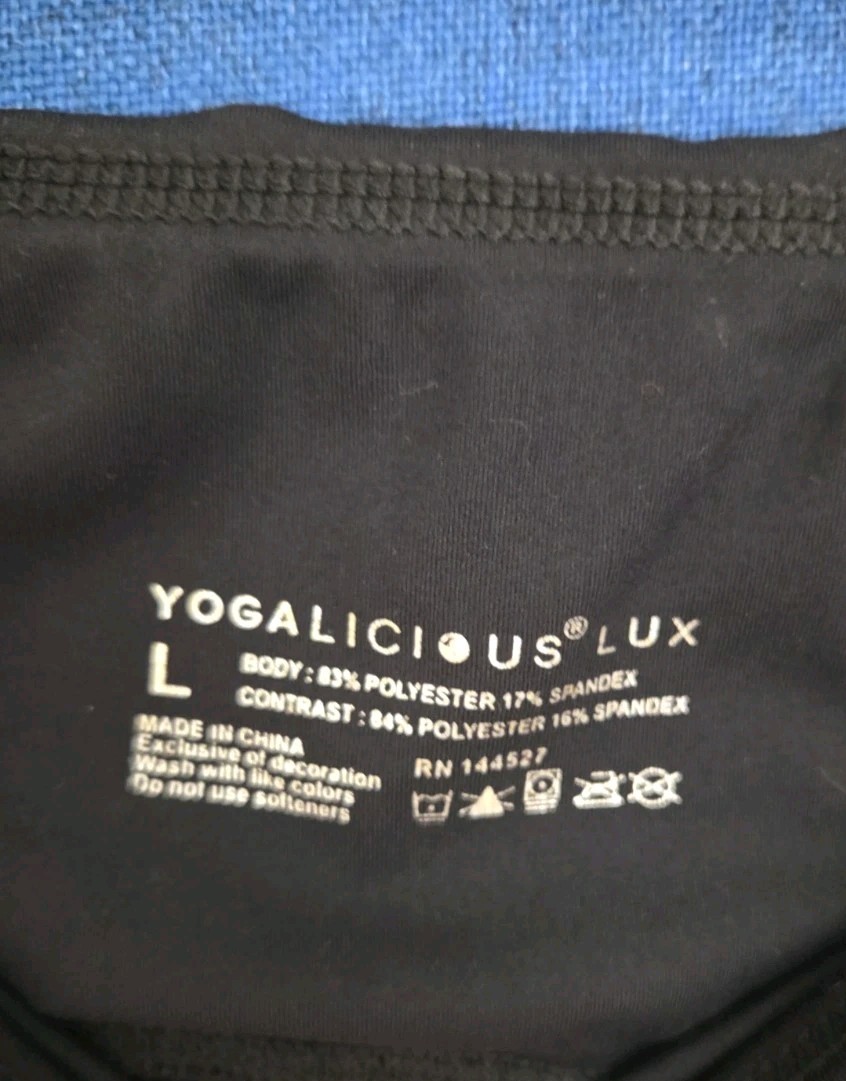 Yogalicious Lux High Rise Shorts L Black Everyday 6″ Biker Active Yoga Gym