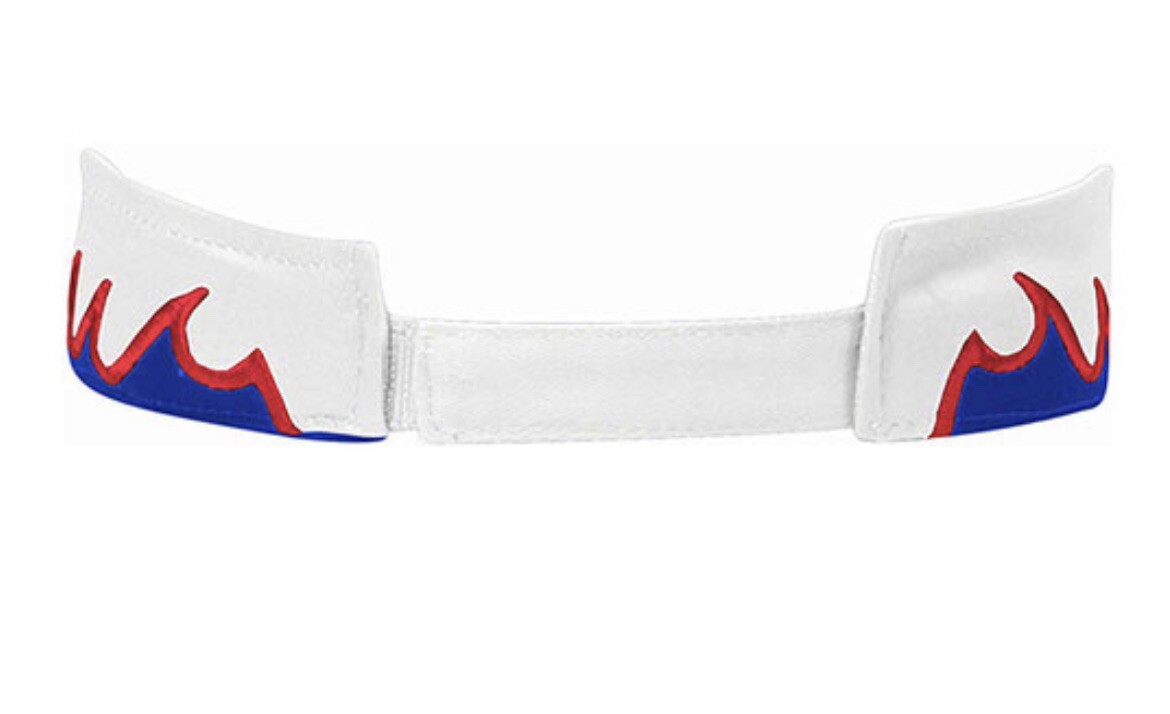 NEW WHITE BLUE RED FLAME FIRE SUN VISOR CAP HAT ADJUSTABLE SKATE CURVED BIKER