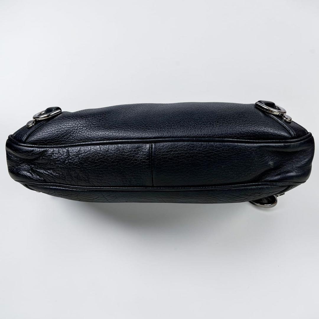 Authentic Gucci Abbey GG Leather One Shoulder Bag Black Handbag Unisex