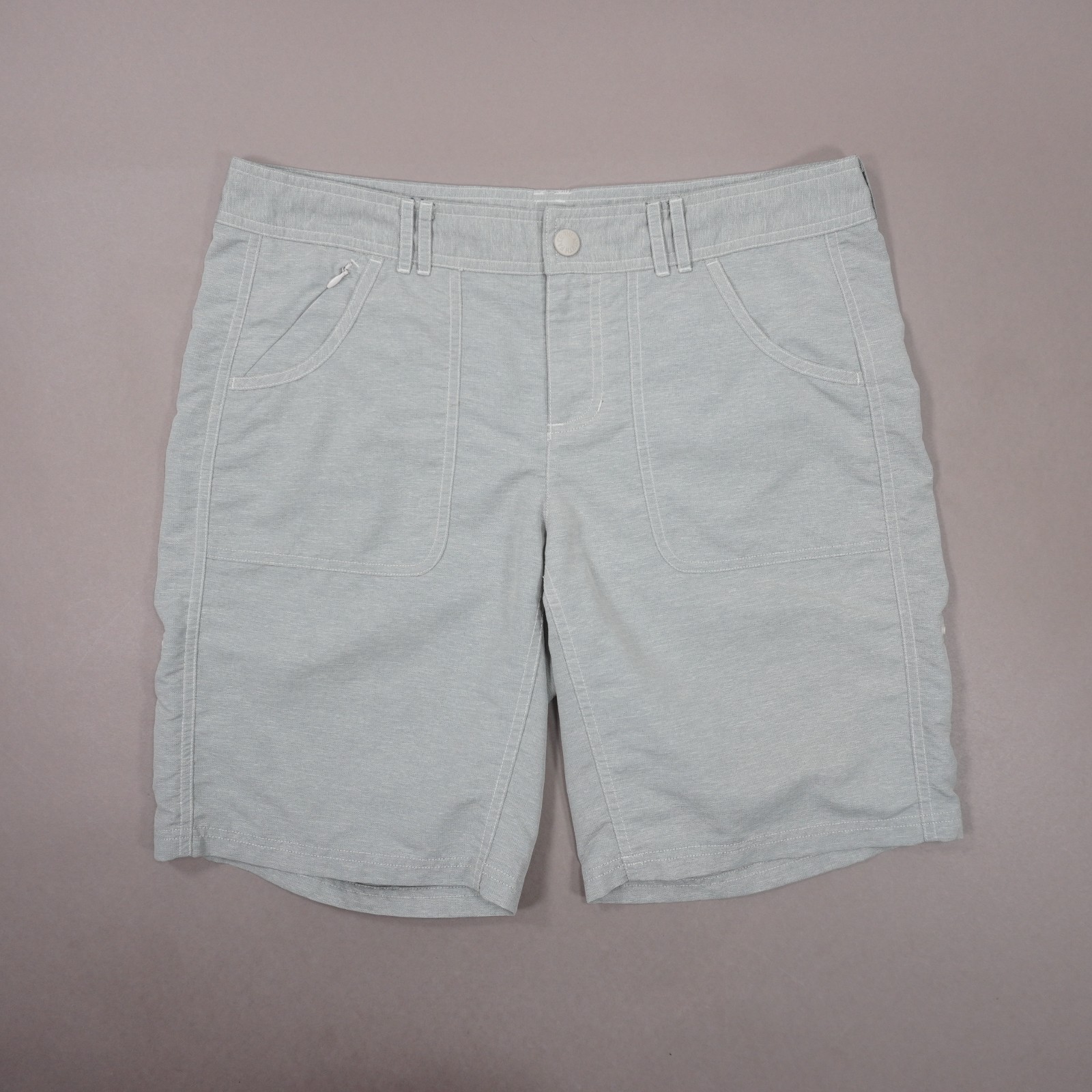 North Face Horizon 2.0 II Roll Up Shorts Womens 10 Light Gray FlashDry EUC
