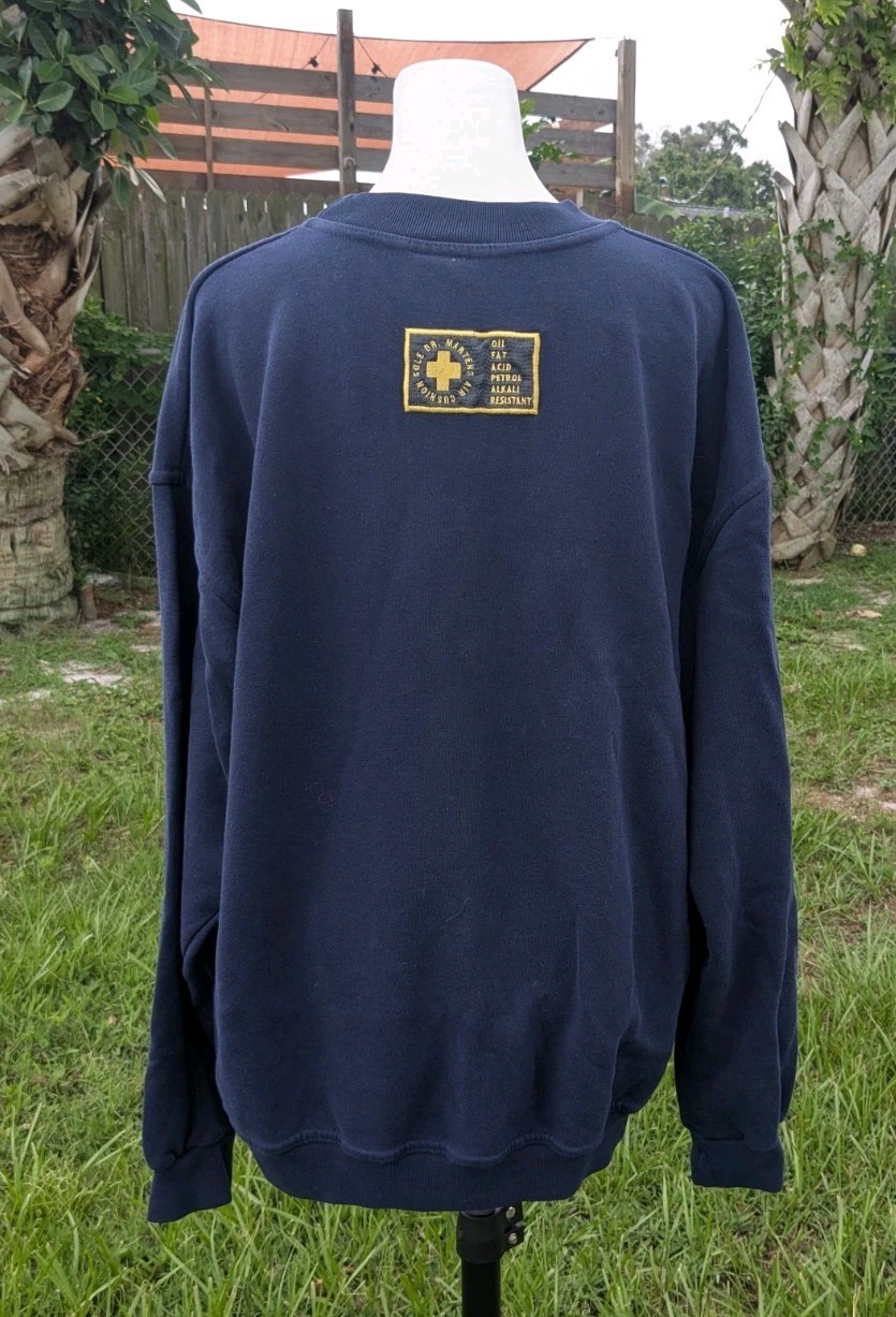 VTG Dr. Martens AirWair Blue Sweatshirt 24″ Pit To Pit Made in UK