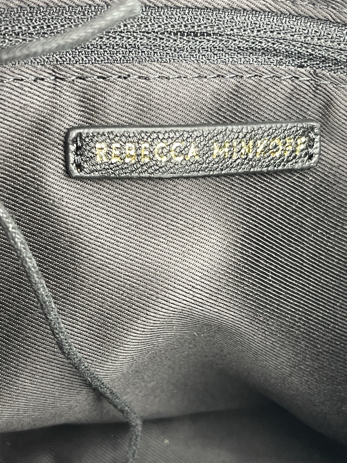 Rebecca Minkoff Women’s M.A.B. Crossbody Gold Studs Pebbled Black Leather Purse