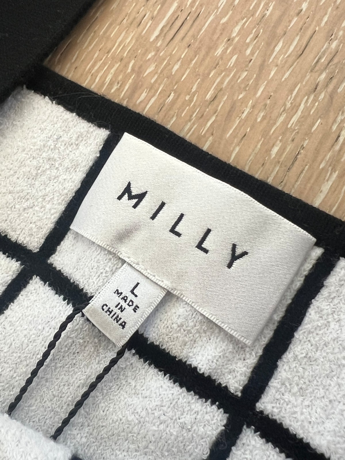 Milly Jacquard Windowpane Column Dress in Black/ White Size Large – New w/ Tags