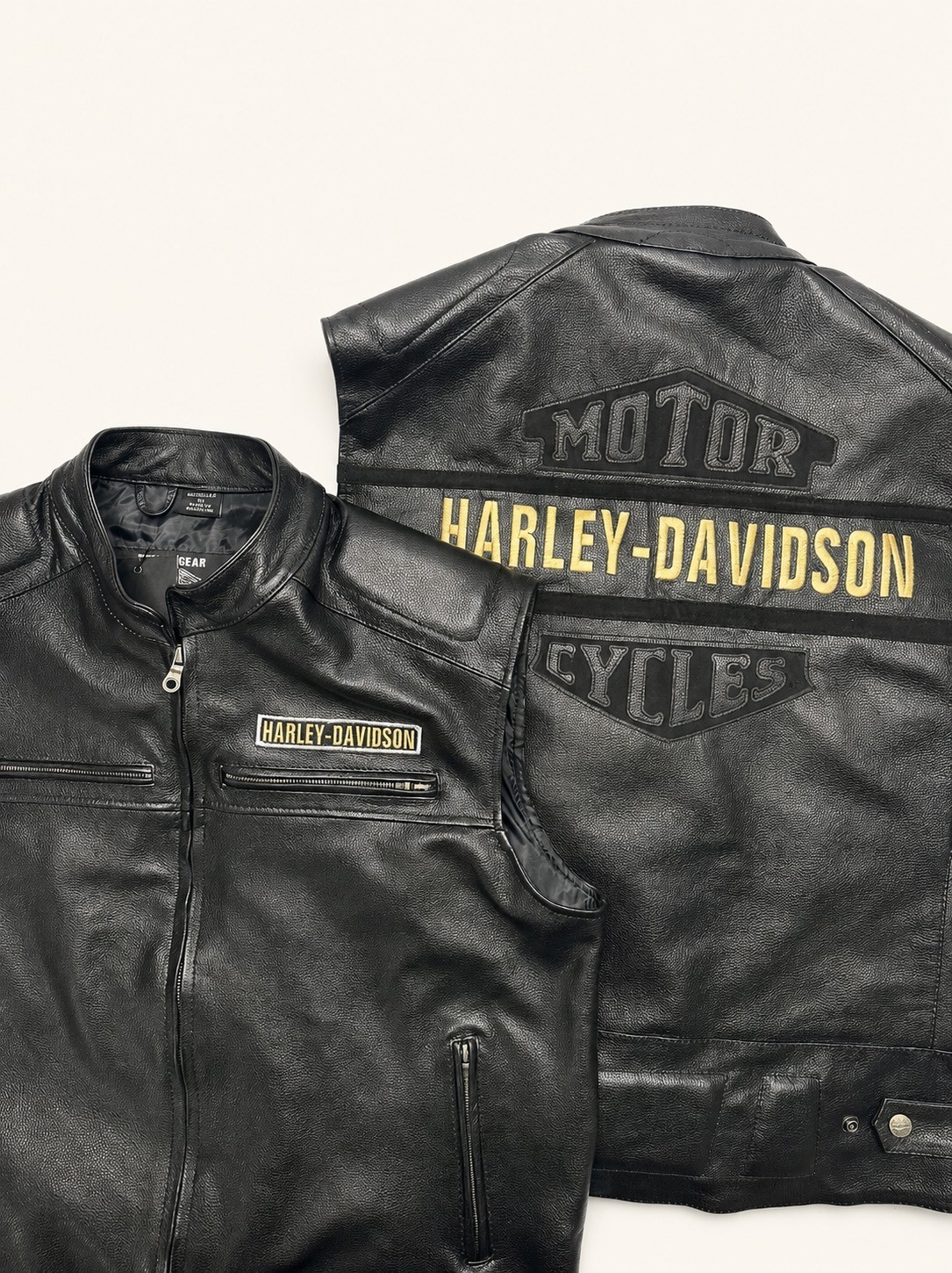 Harley Davidson’s Vest Men’s Passing Link Motorcycle Leather Cow real Biker new