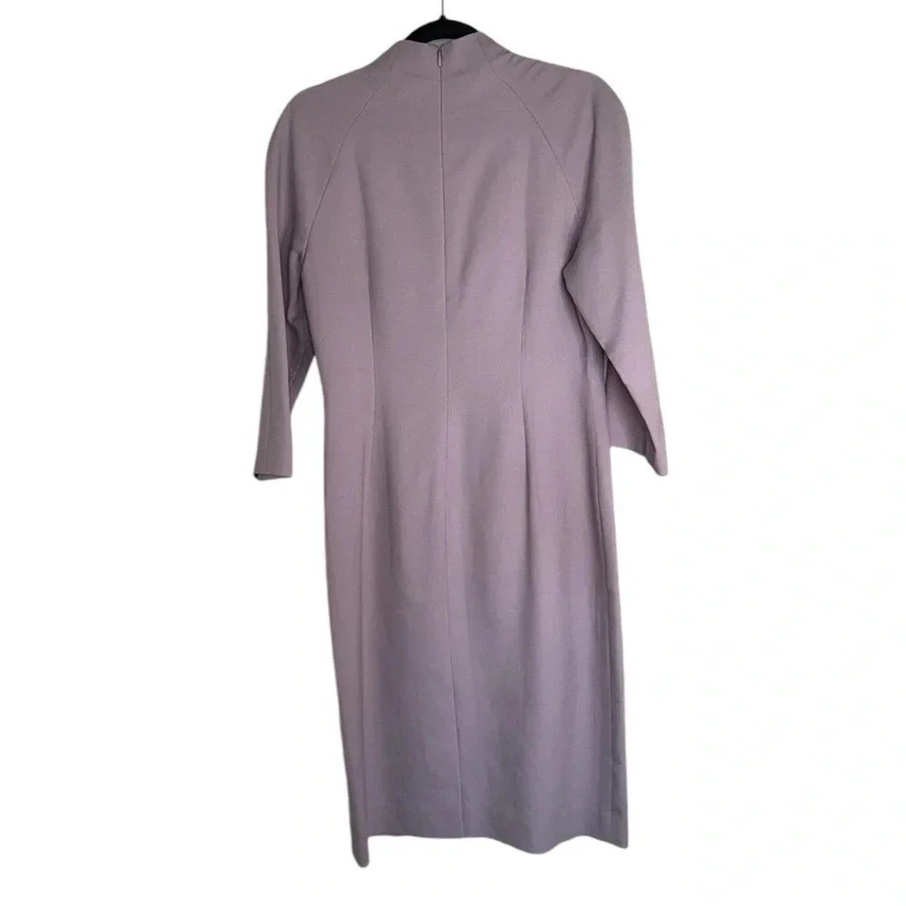 NWT Ralph Lauren Purple Label Made in Italy Lilac Midi Dress Wool/Silk Size 12