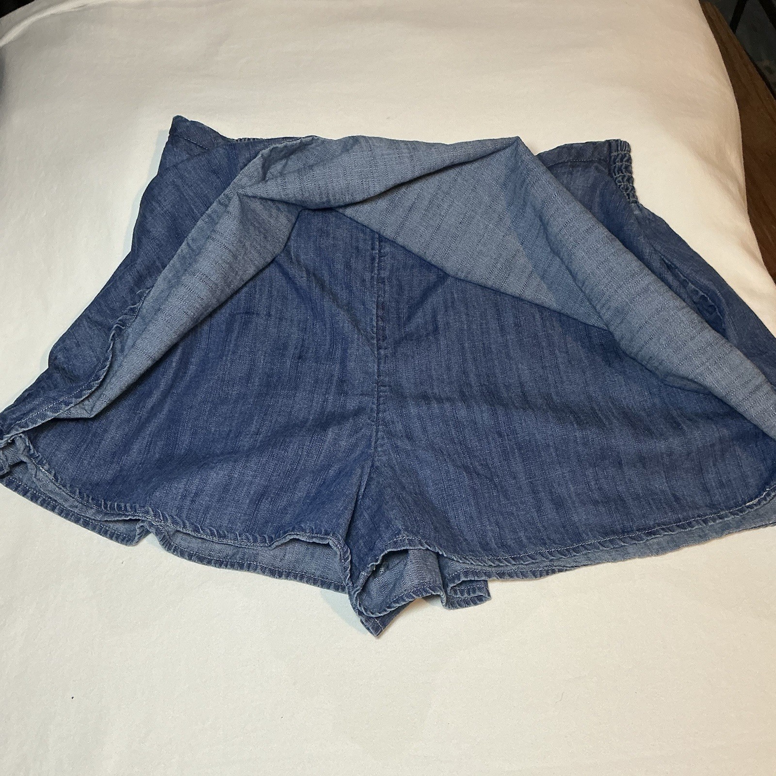 Free People We The Free Paradise Found Denim Skort Mini Skirt Mid Indigo Medium