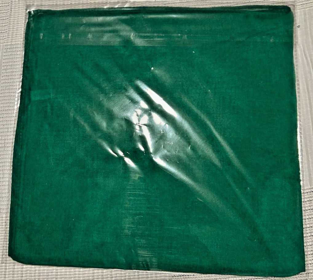 NEW 20 x 21 In. Small Sq. Green Solid Color 100% Mulberry Silk Scarf- SS 1039