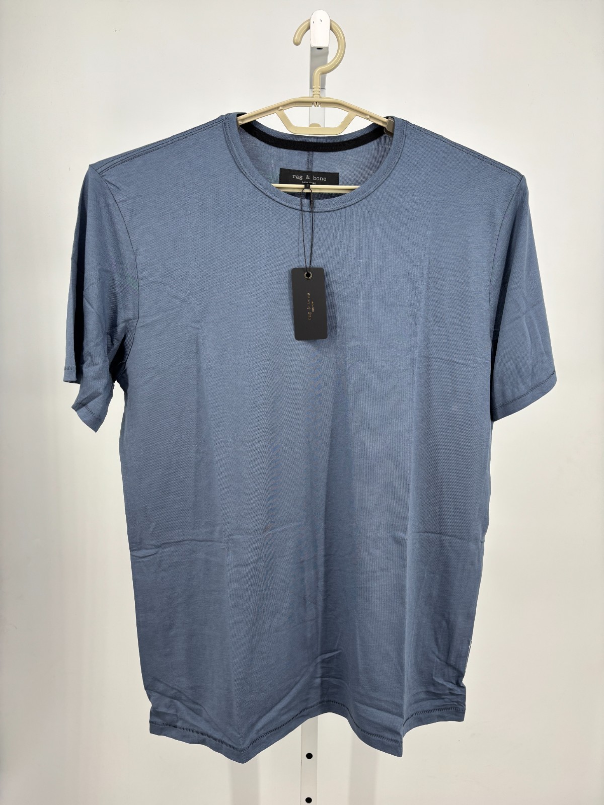 New Rag & Bone Core Short Sleeve Tee Mens Slate Blue Large Cotton S/S $98