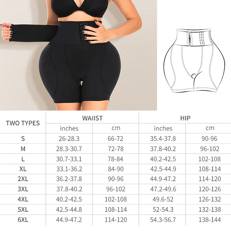 Booty Shaper Padded Panties Women Hip Dip Pads Shapewear with Tummy Control Wrap