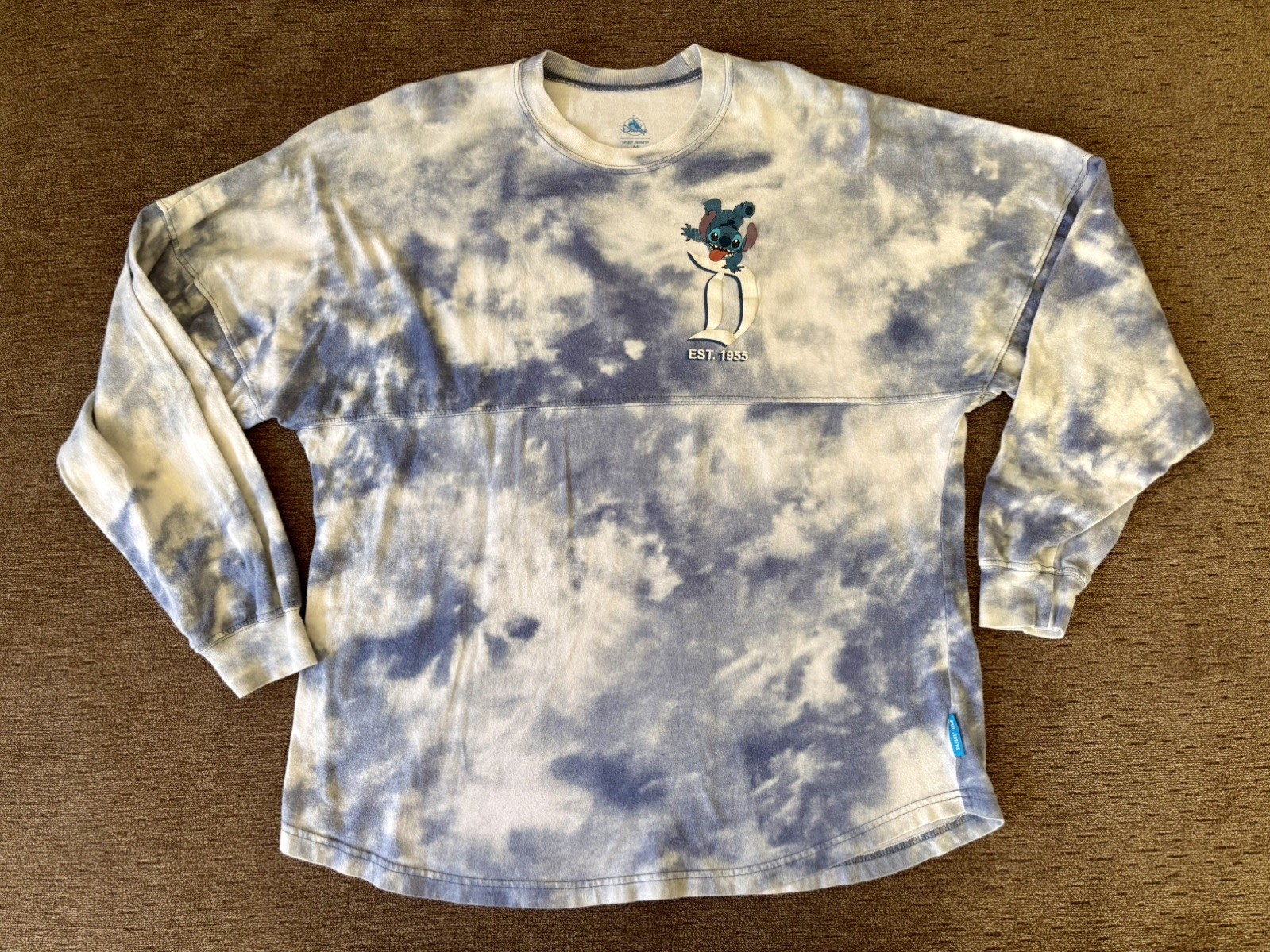Disneyland Spirit Jersey Shirt adult medium Blue tie dye Stitch experiment 626