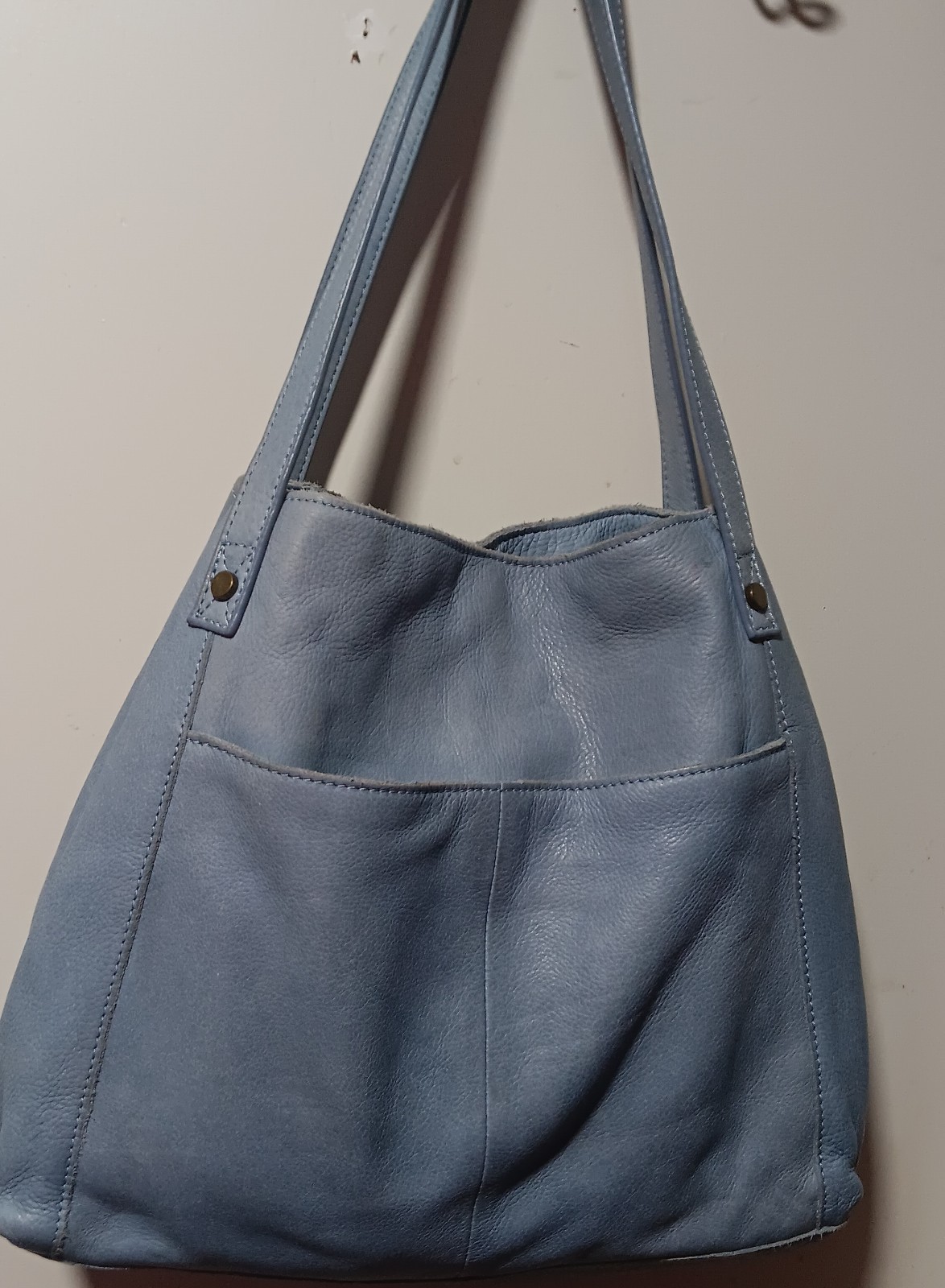American Leather Pale Blue Smooth Lush Soft Purse