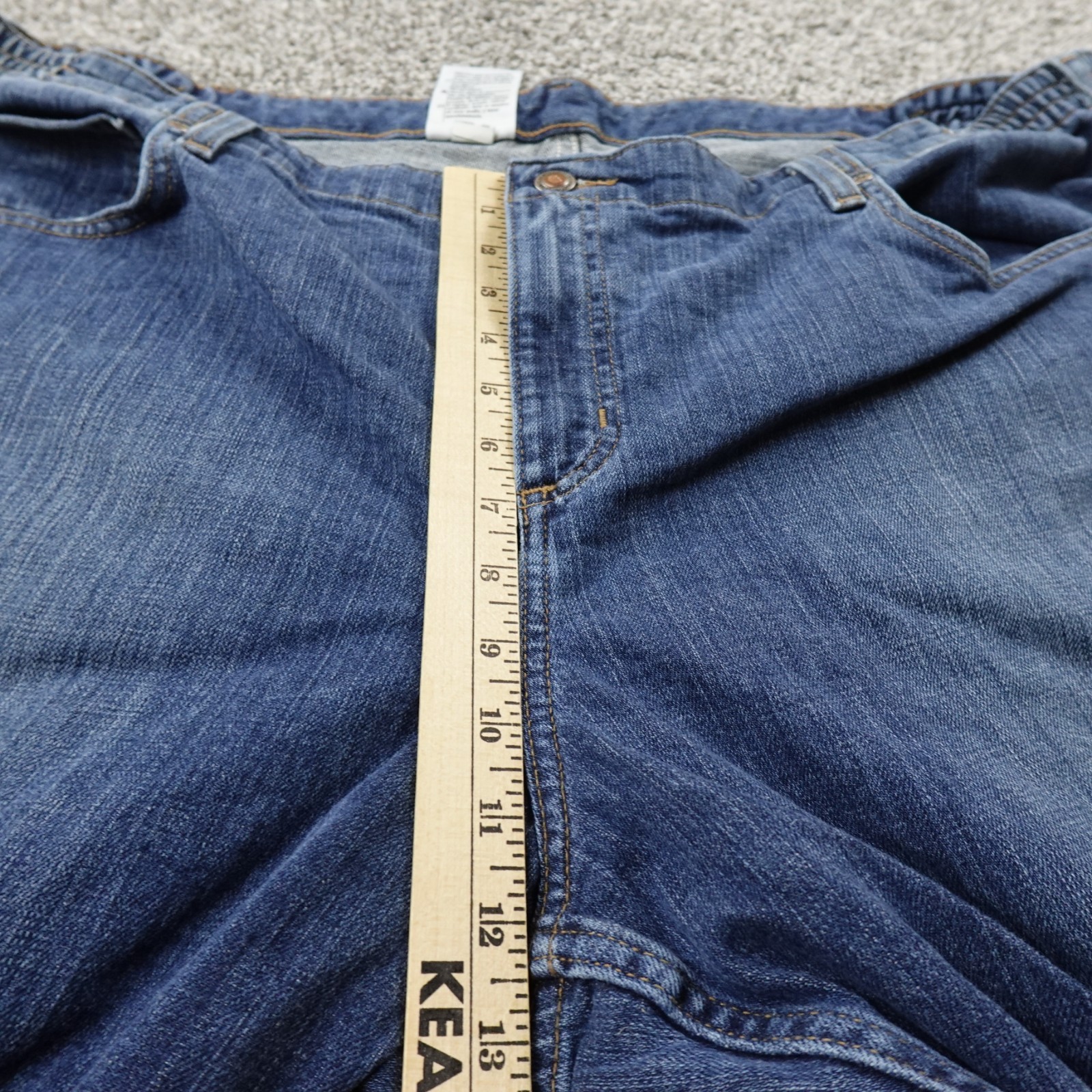 Carhartt Jeans Womens 22 Dark Blue Denim Pants Relaxed Straight Workwear Stretch