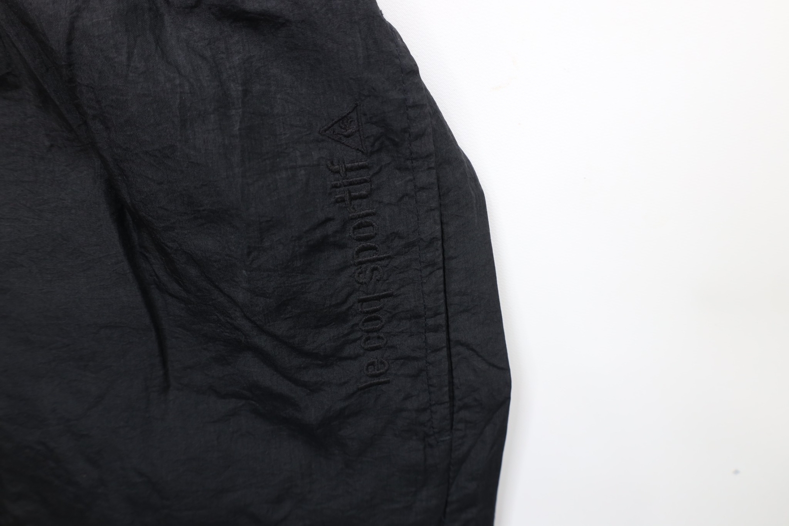 Vtg 90s Le Coq Sportif Mens Medium Spell Out Soccer Lined Joggers Pants Black