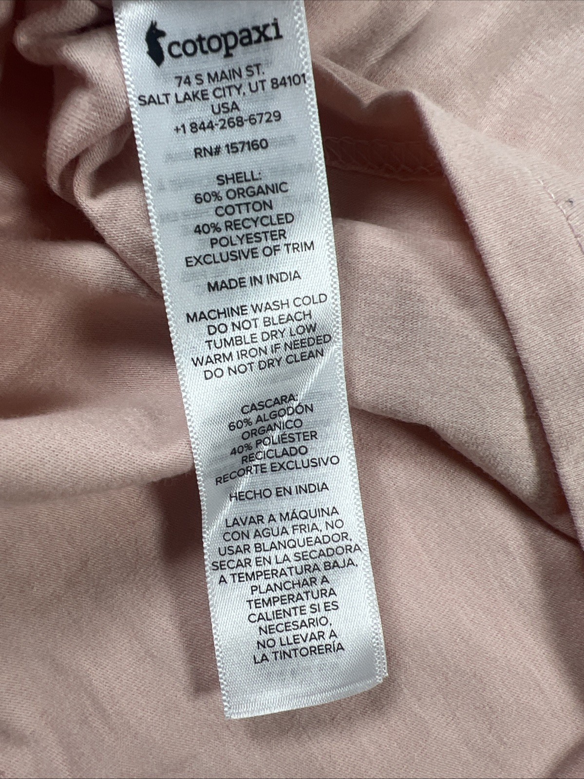 Cotopaxi Pink DO GOOD Shirt Womens Size L Short Sleeve Organic Cotton NWT