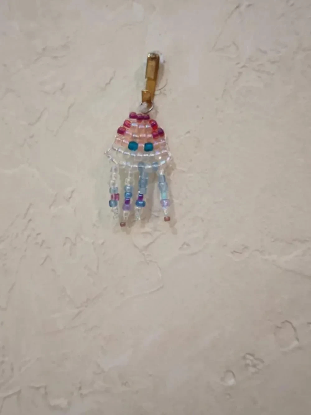 Handmade Beaded Keychain Charm Pendant Jellyfish Octo Kawaii Adorable Small Y2K