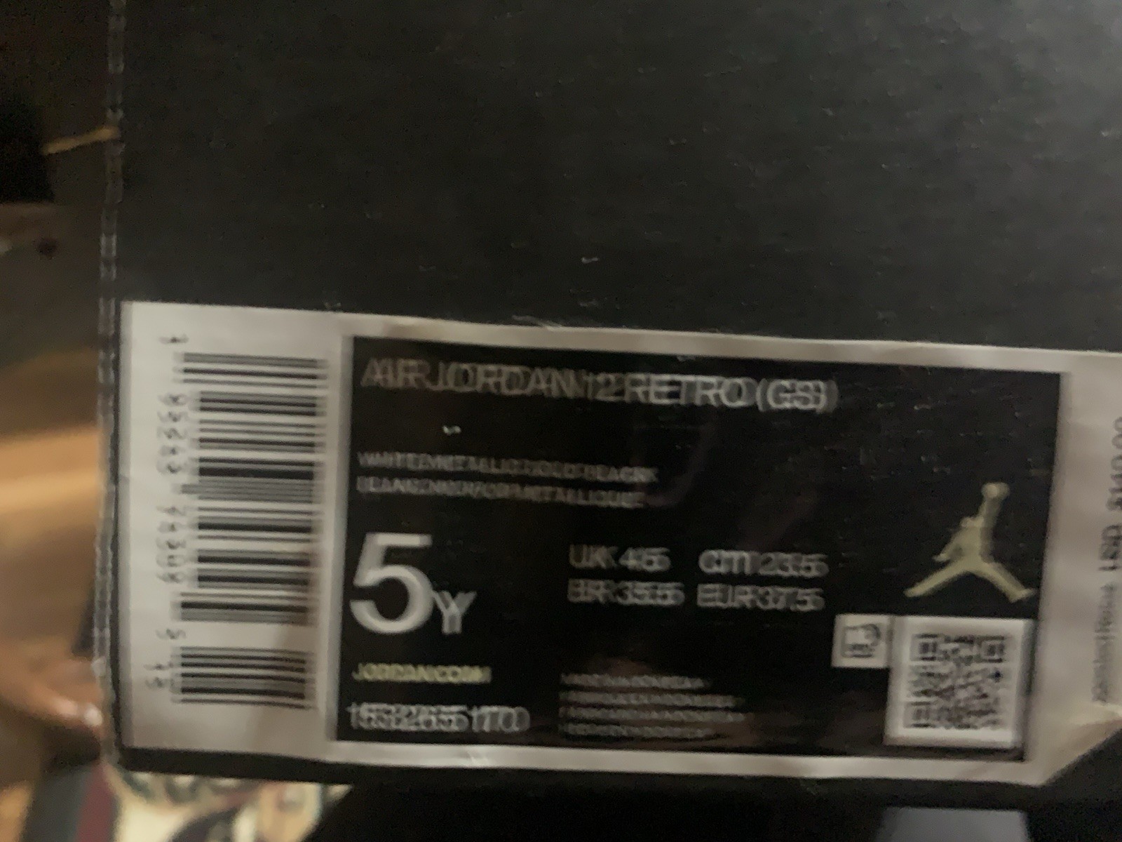 Jordan Air Jordan 12 Retro (GS) High Top Sneaker 5Y White/Black/Gold