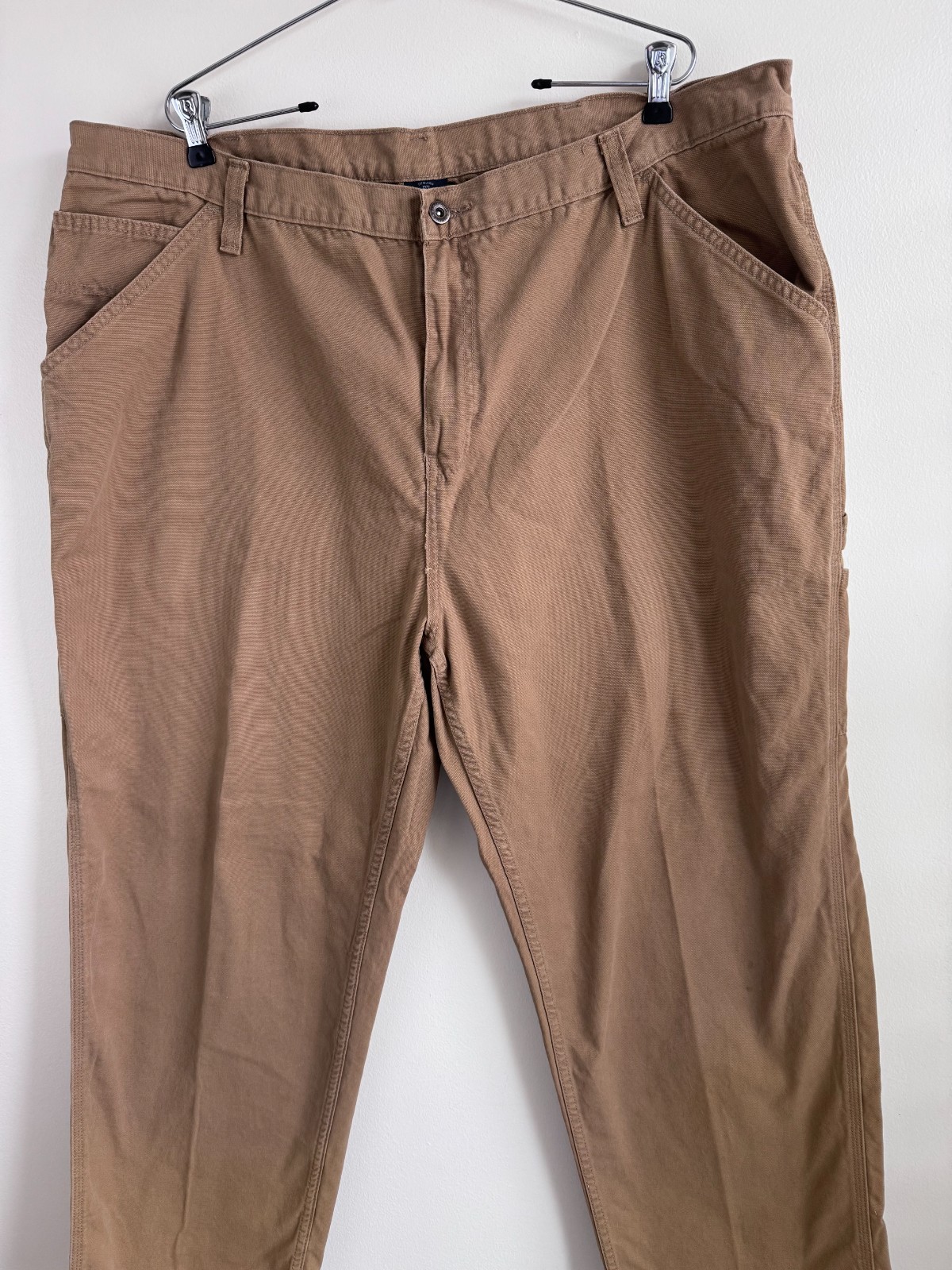 Faded Glory Men’s Cargo Pants 44×30 Desert Camel 100% Cotton Duck Cloth
