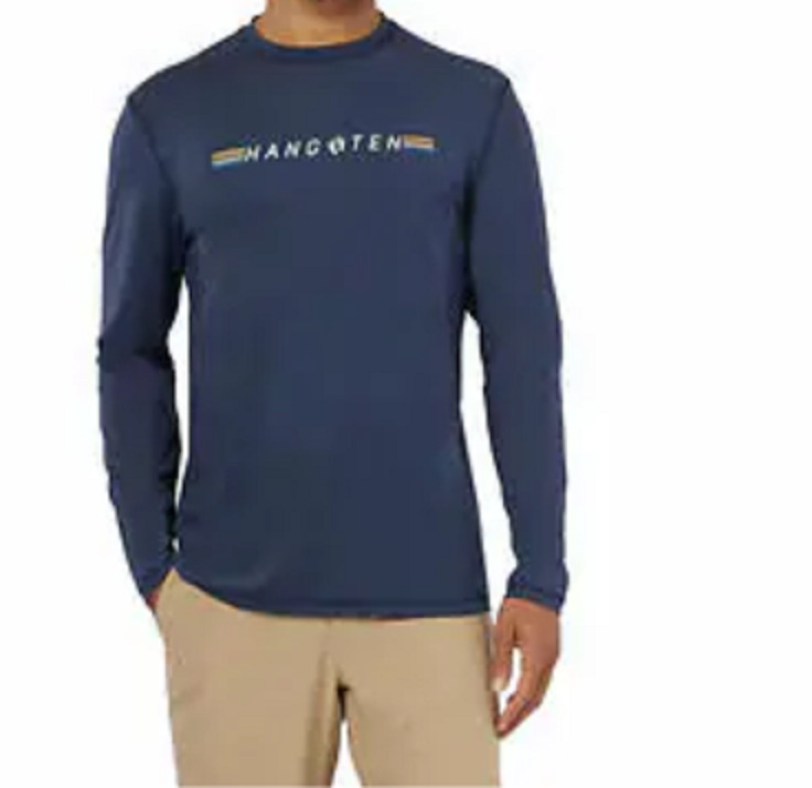New Hang Ten Men’s Long Sleeve Sun Tee Shirt UPF 50+ Protection Great Gift NWT