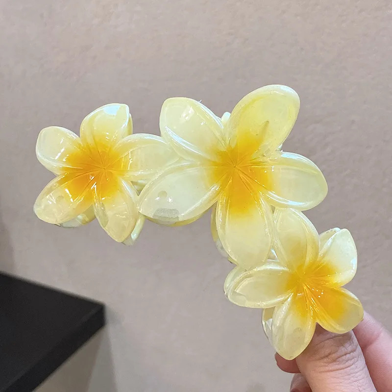 Acrylic Flower Hair Claw Clip Gradient Egg Summer Beach Women Girls Accessories