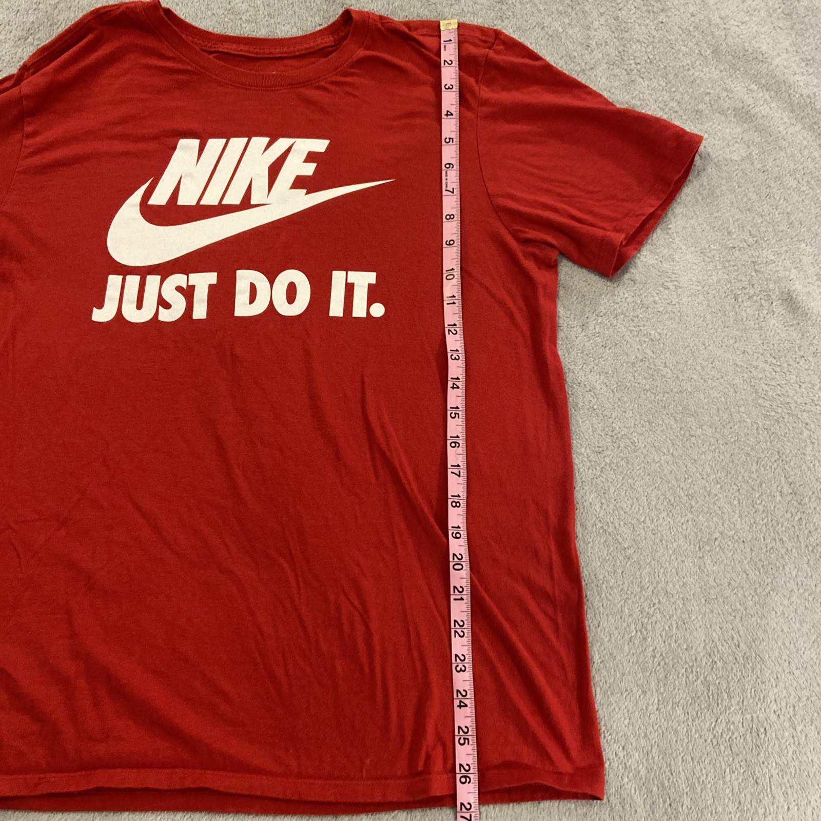 Nike Tee Red Men’s Active Wear Just Do It Swoosh Athletic Workout Gym T-Shirt