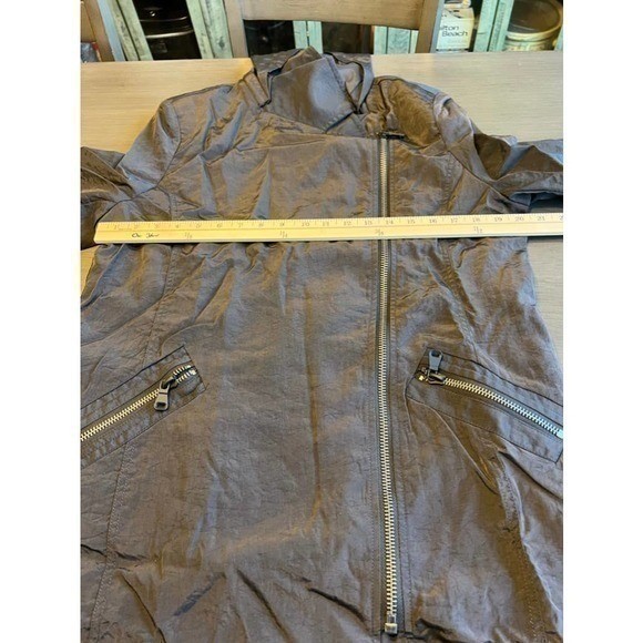 Unknown Moto Asymmetrical Zip Jacket Womens L Grey Good Quilted Nylon 50324NL