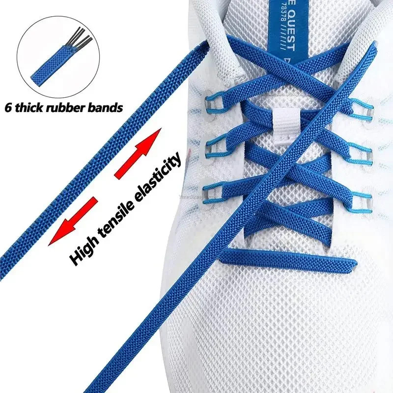 Elastic Flat Classic Sneakers Shoelaces 7 Mm Width Shoelaces for Kids Adults Sho