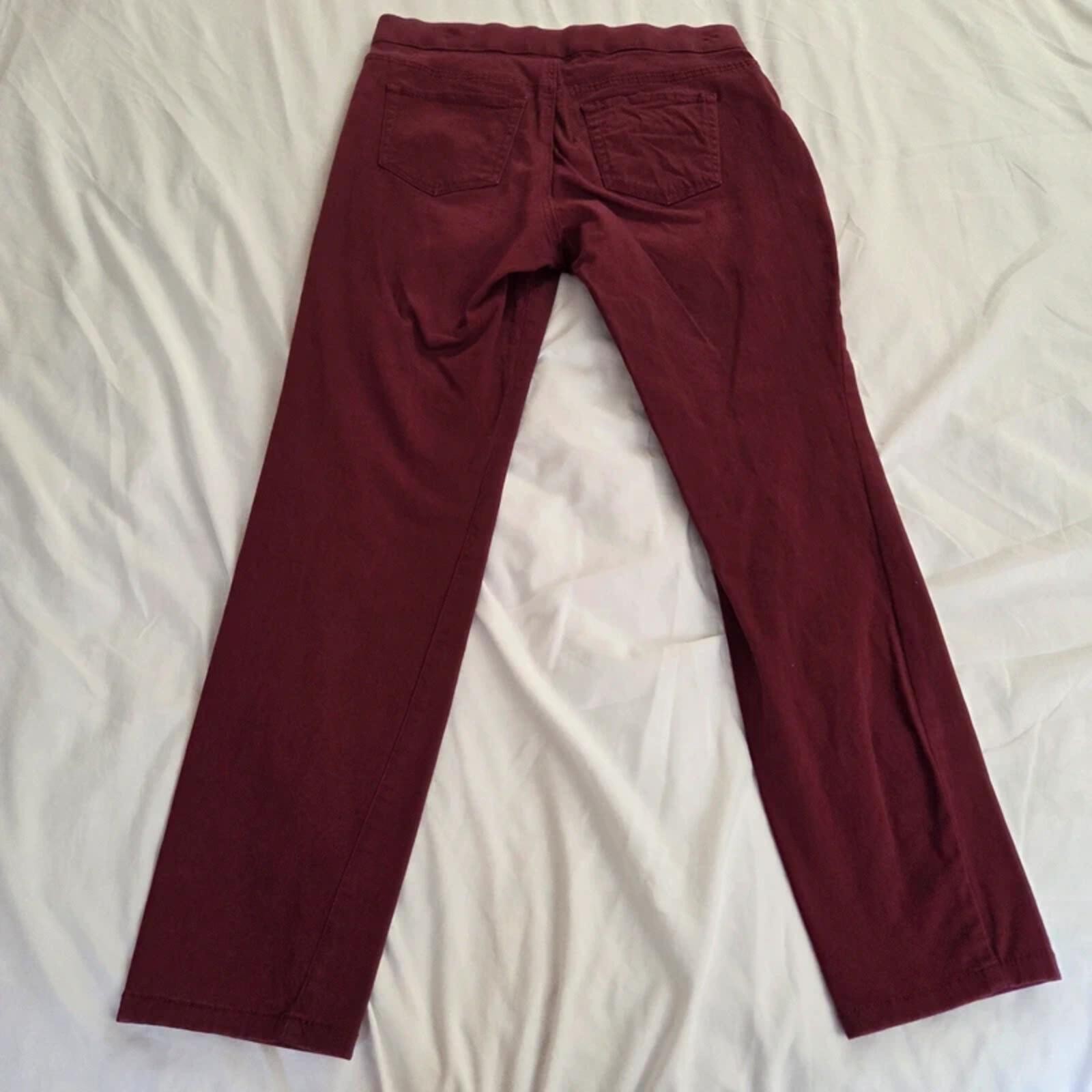 New Directions Pull On Pants Size 10R Burgundy Wine Stretch Career
